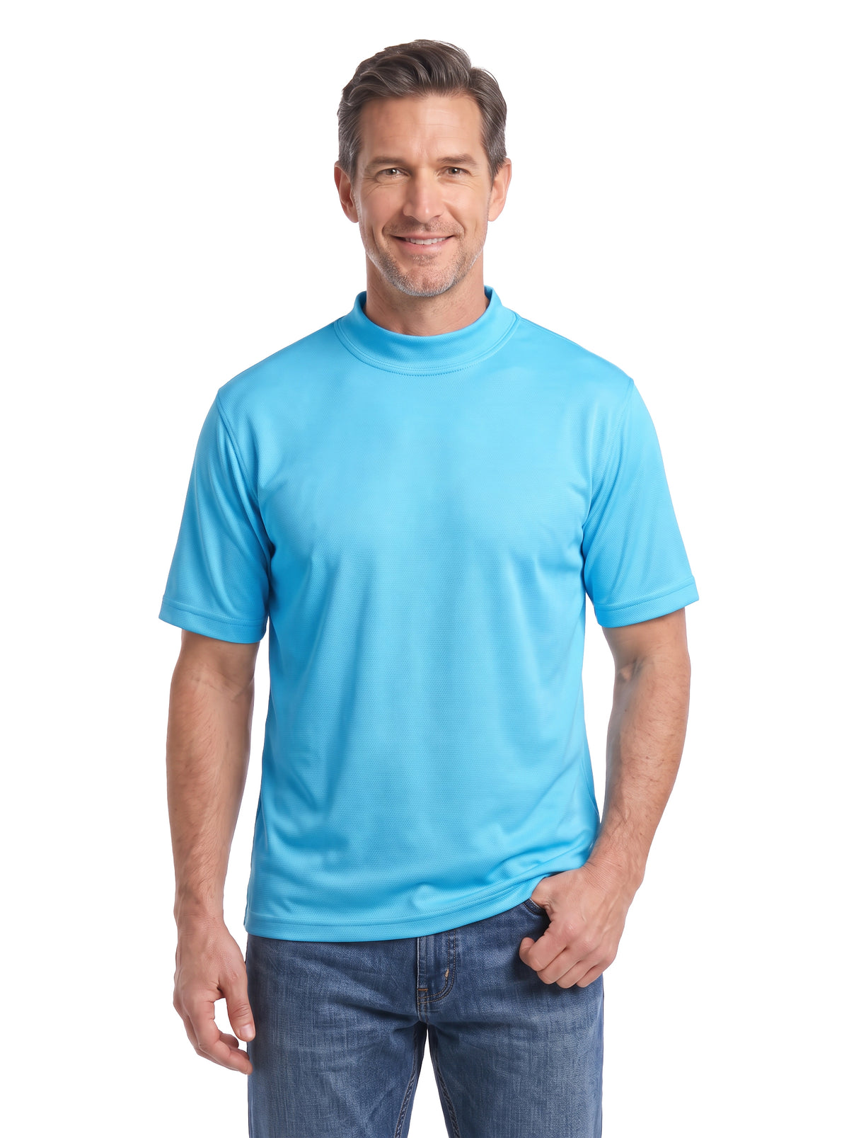 1007-PTM Men's Mock Neck Tee