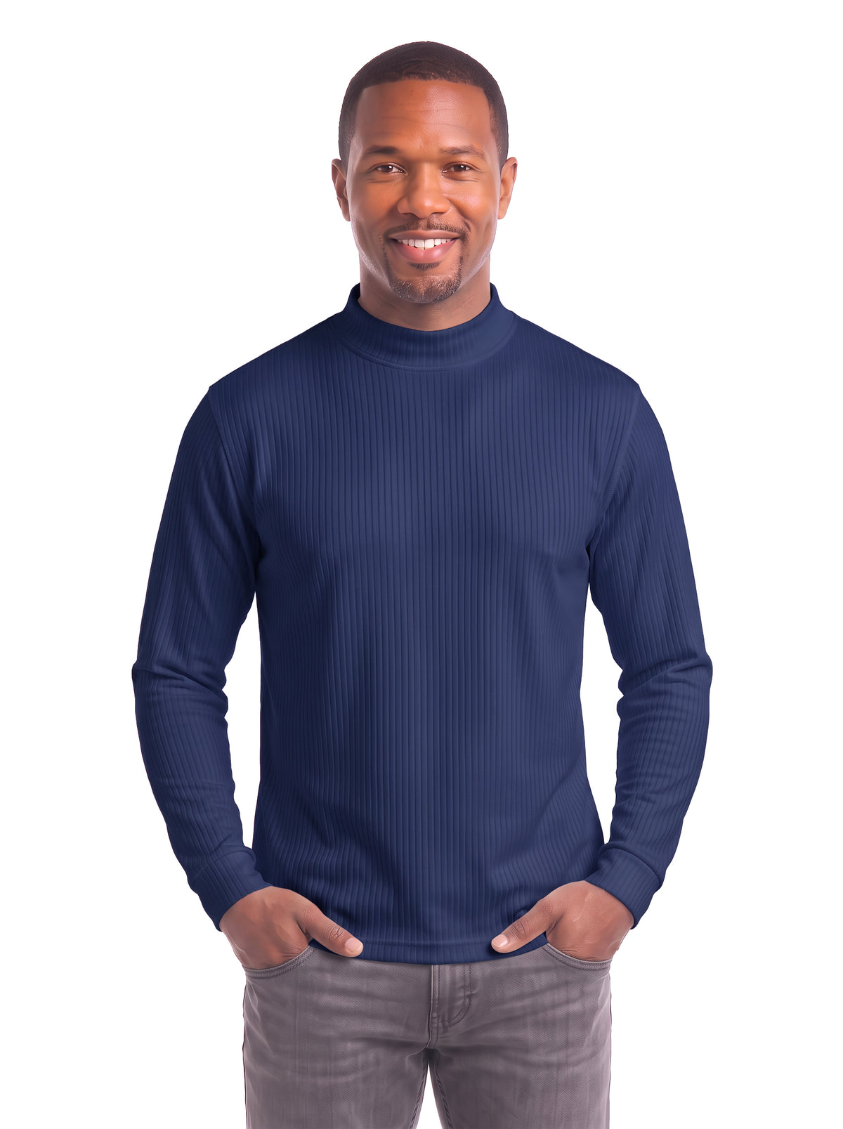 1027-DNP Men's Long Sleeve Mock Neck Tee
