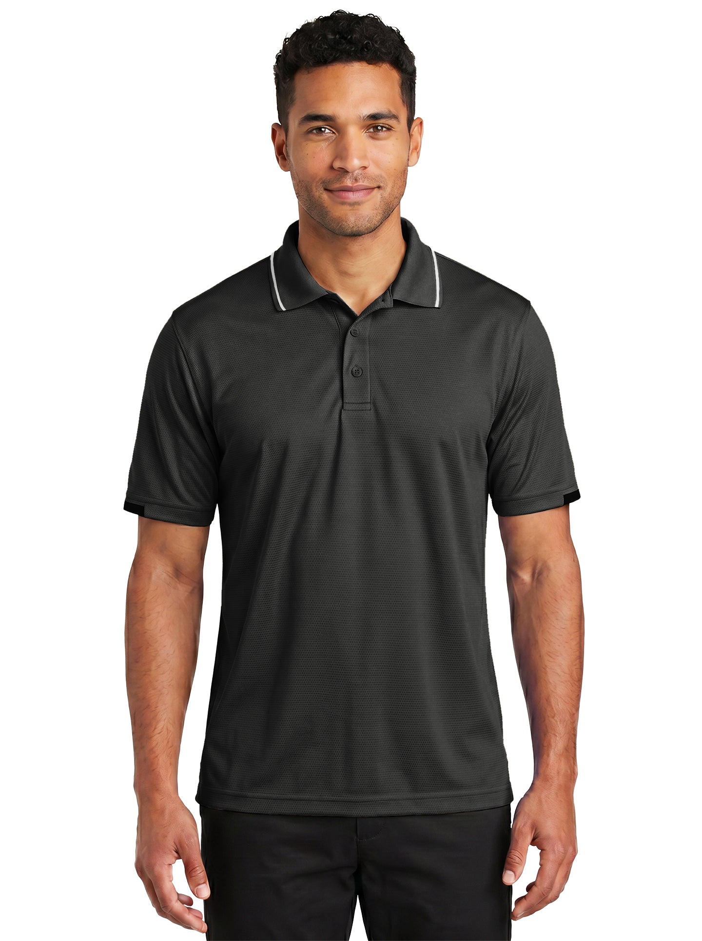 1353-BCM Men's Bamboo Charcoal Mesh Polo