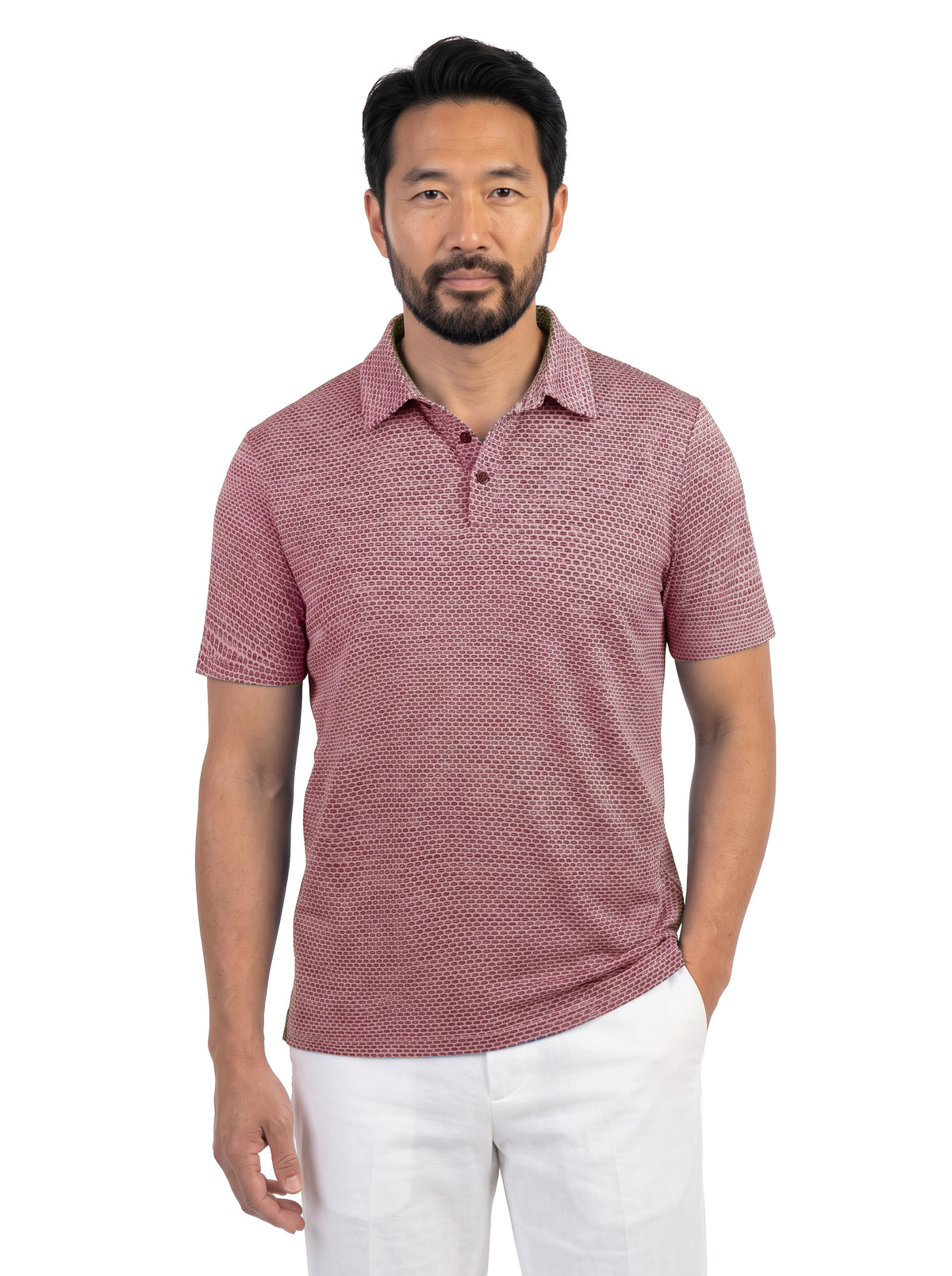 1361-WJK Men's Waffle Jacquard Polo