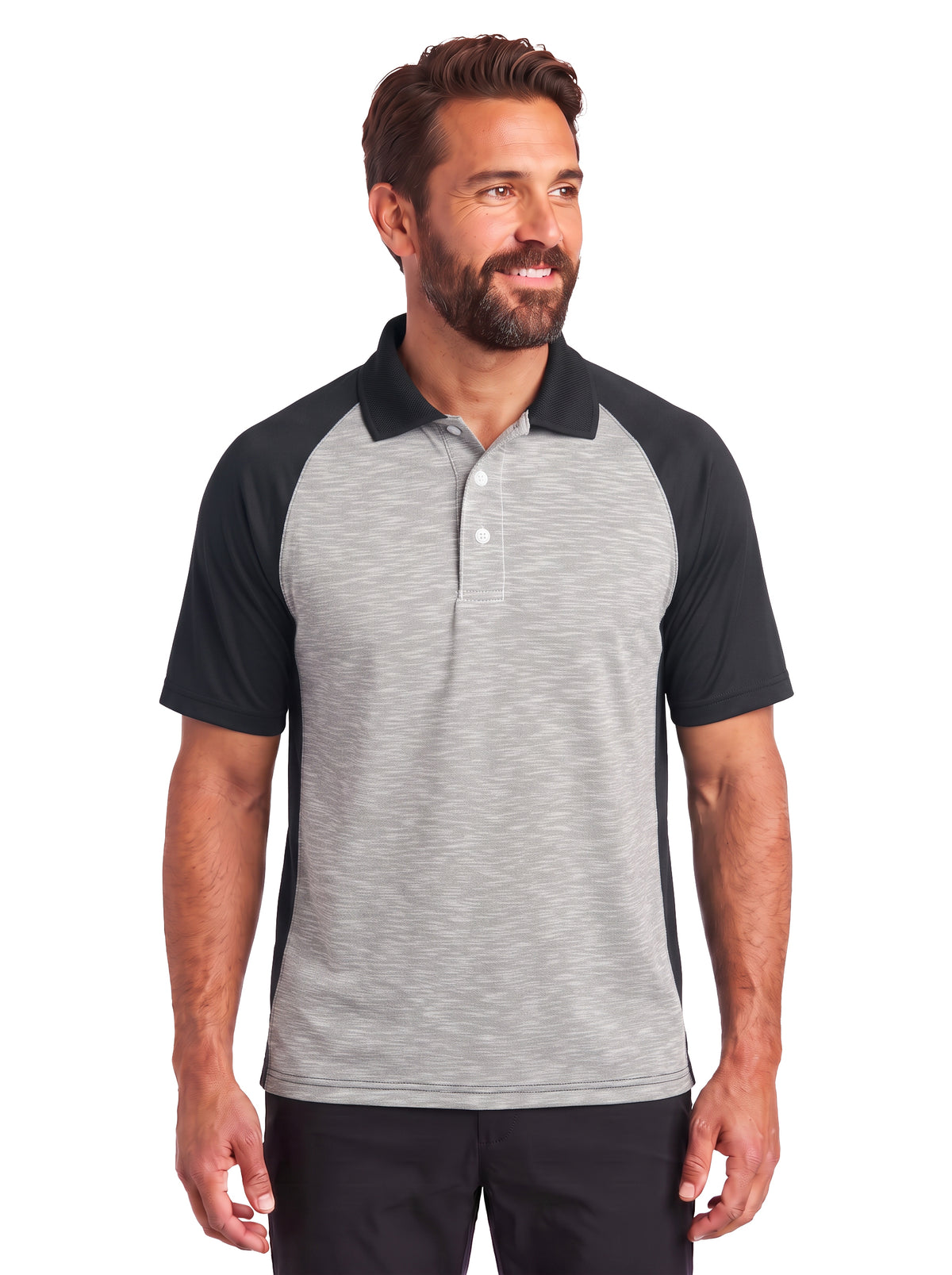 1362-SPK Men's Slub Pique Raglan Polo