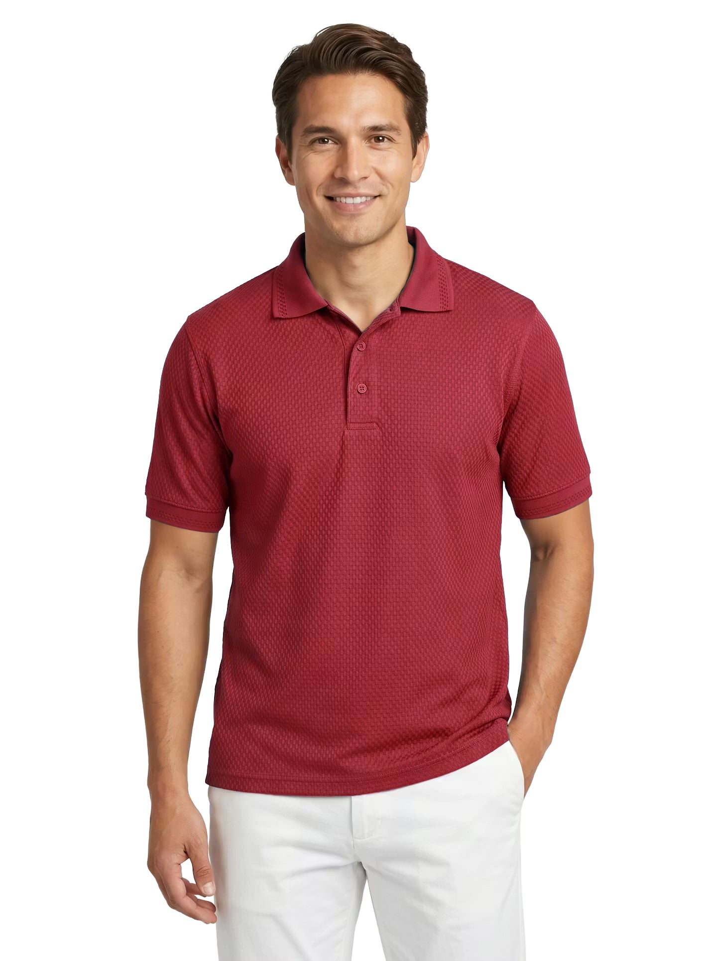 1376-BKW Men's Basket Weave Polo