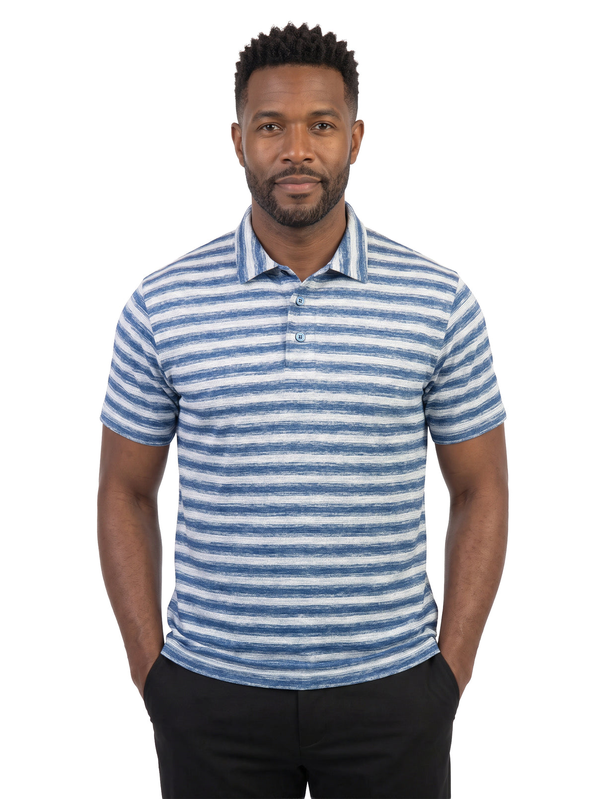 1382-OBS Men's Ombre Stripe Polo