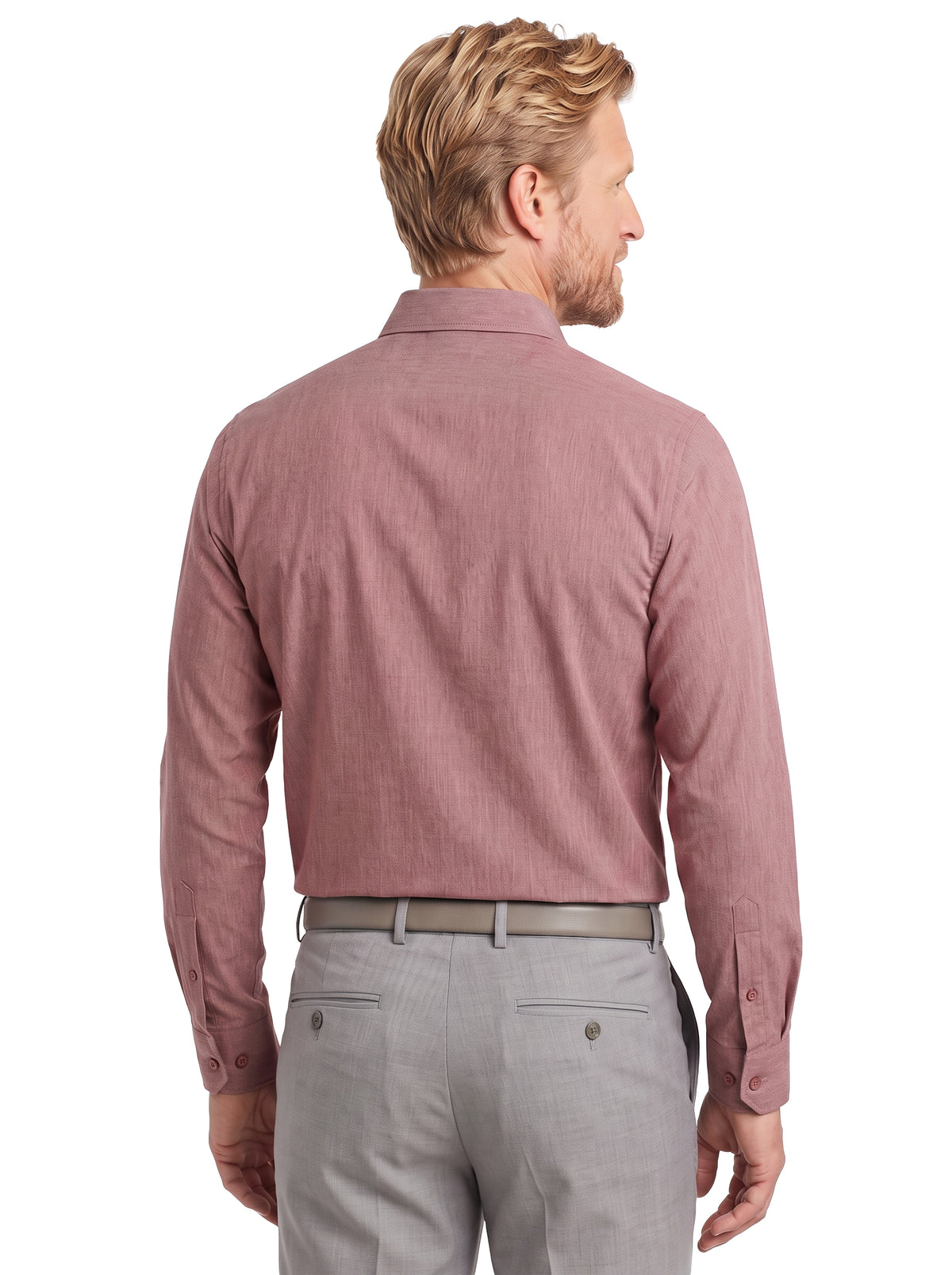 1615-CBS Men's Chambray Long Sleeve Dress Shirt