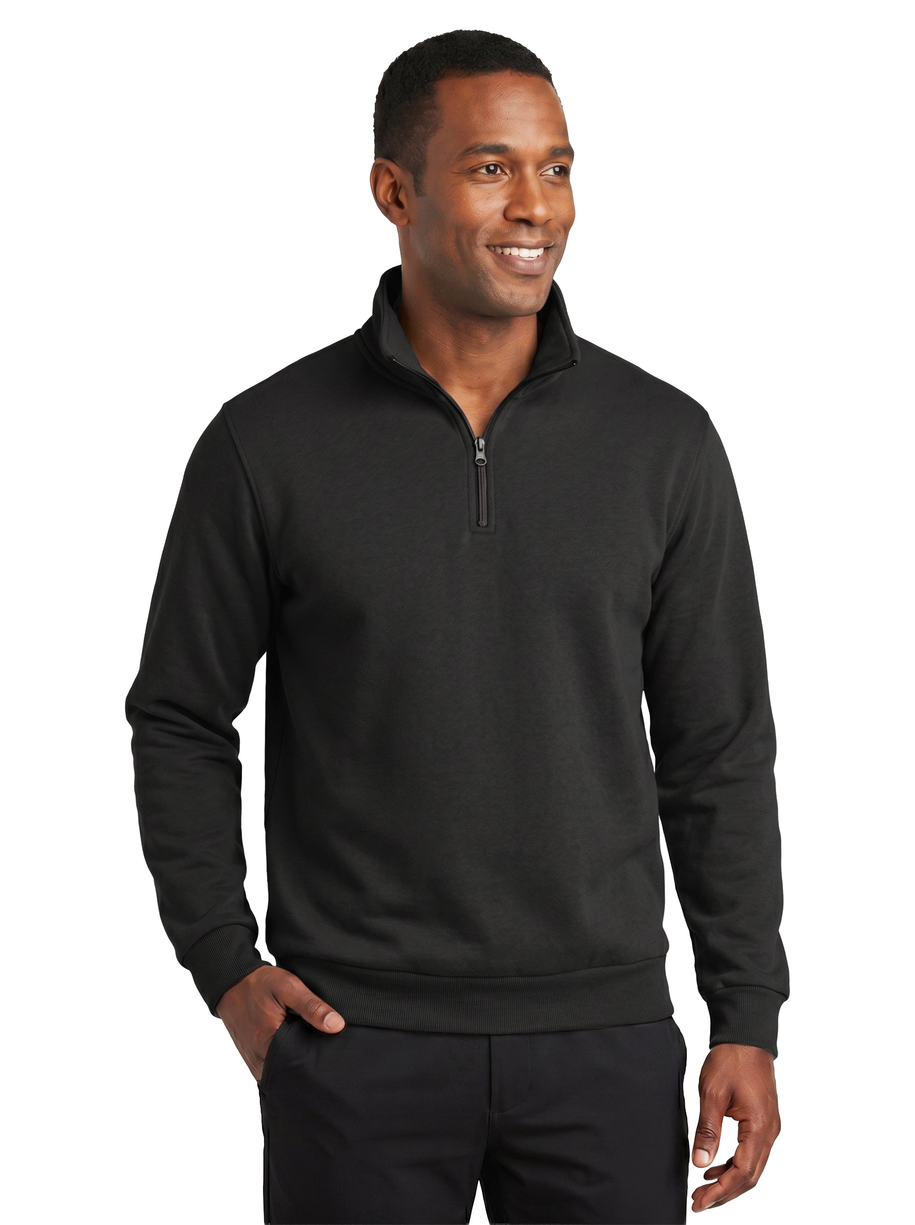 1741-CVC Men's Cotton Polyester Fleece ¼ Zip Pullover