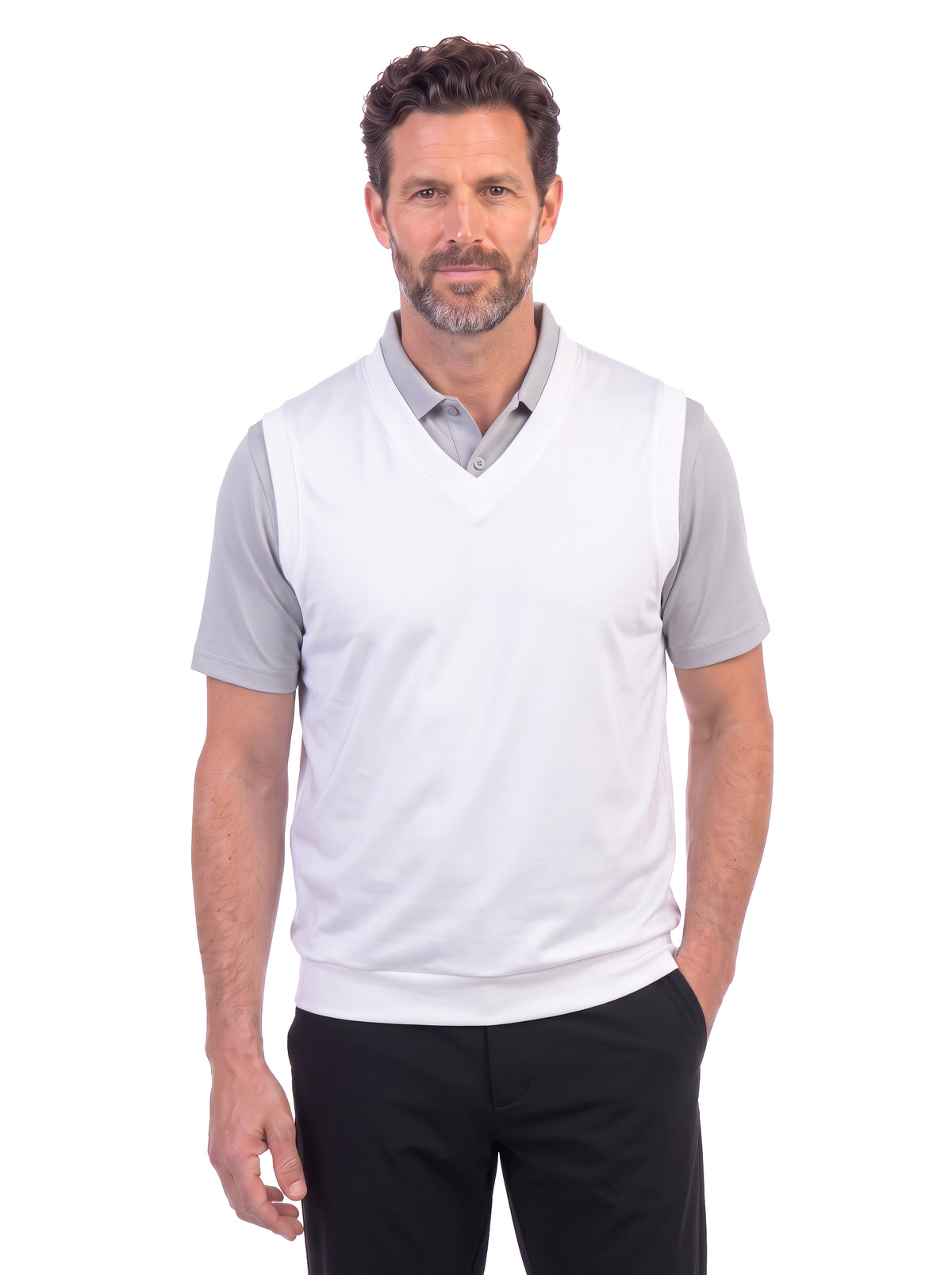 1819-CBS Chambray V-Neck Vest