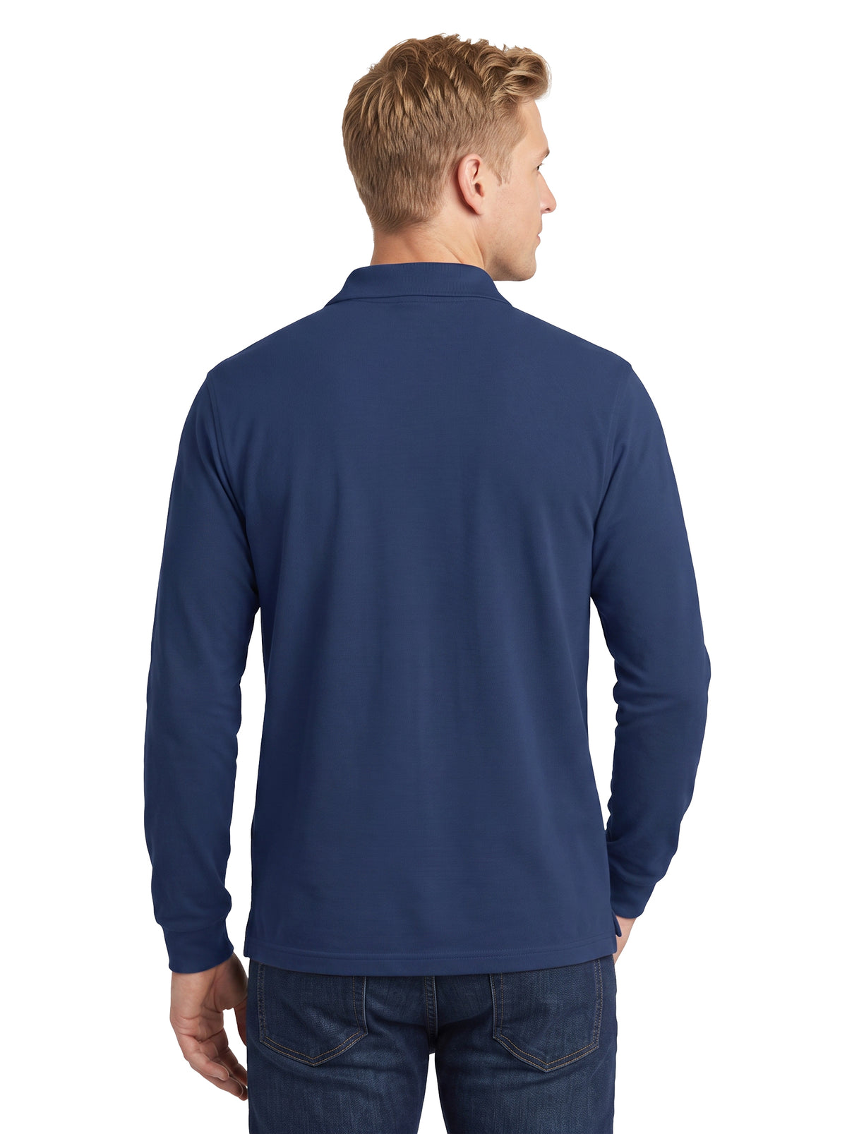 2404-PKS Men's Cotton Stretch Pique Long Sleeve Polo