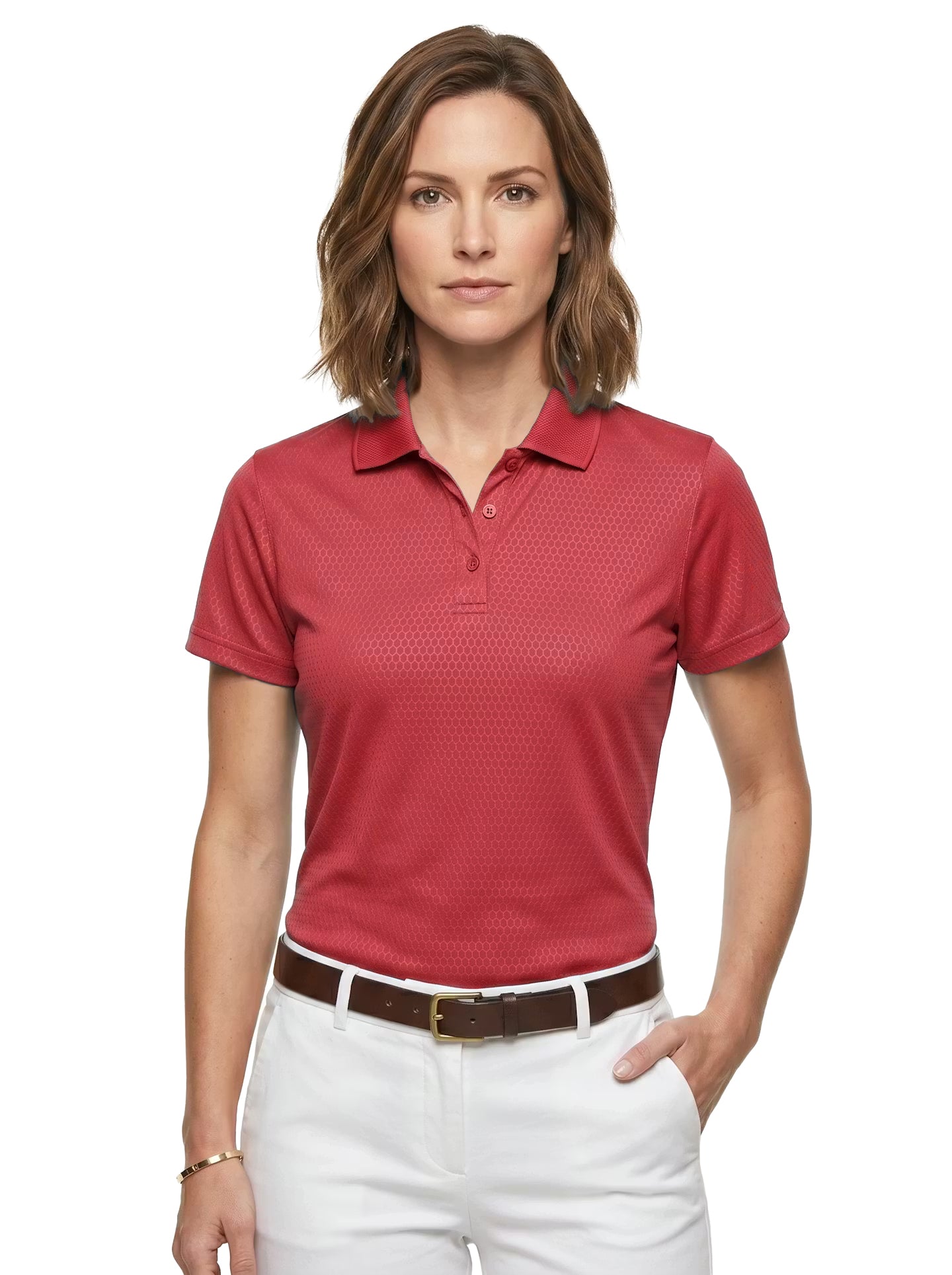 265-EMB Women's Embossed Honeycomb Polo
