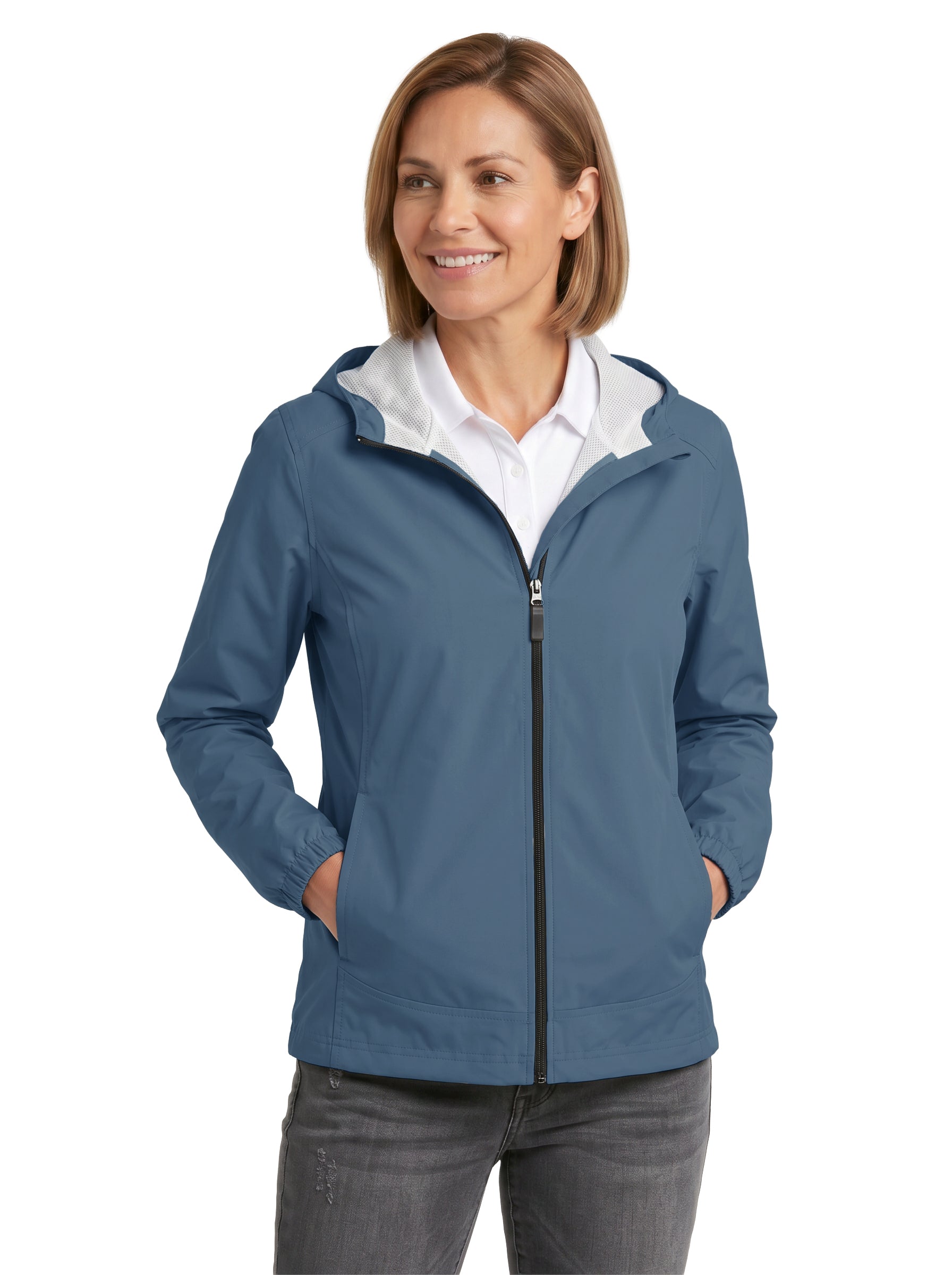306-WBK Women's Full Zip Hooded Wind Jacket