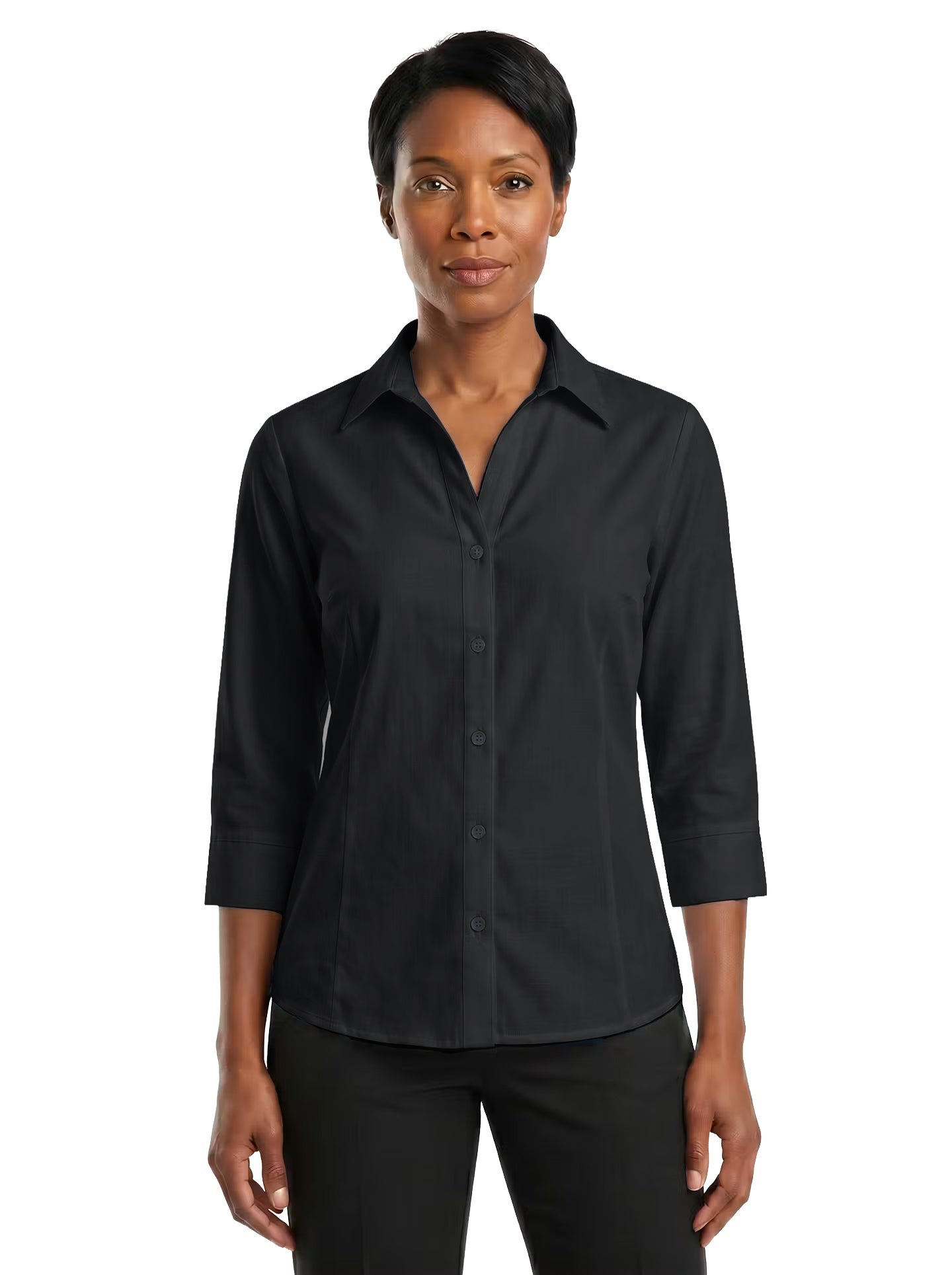 315-CBS Women's Chambray 3/4 Dress Shirt