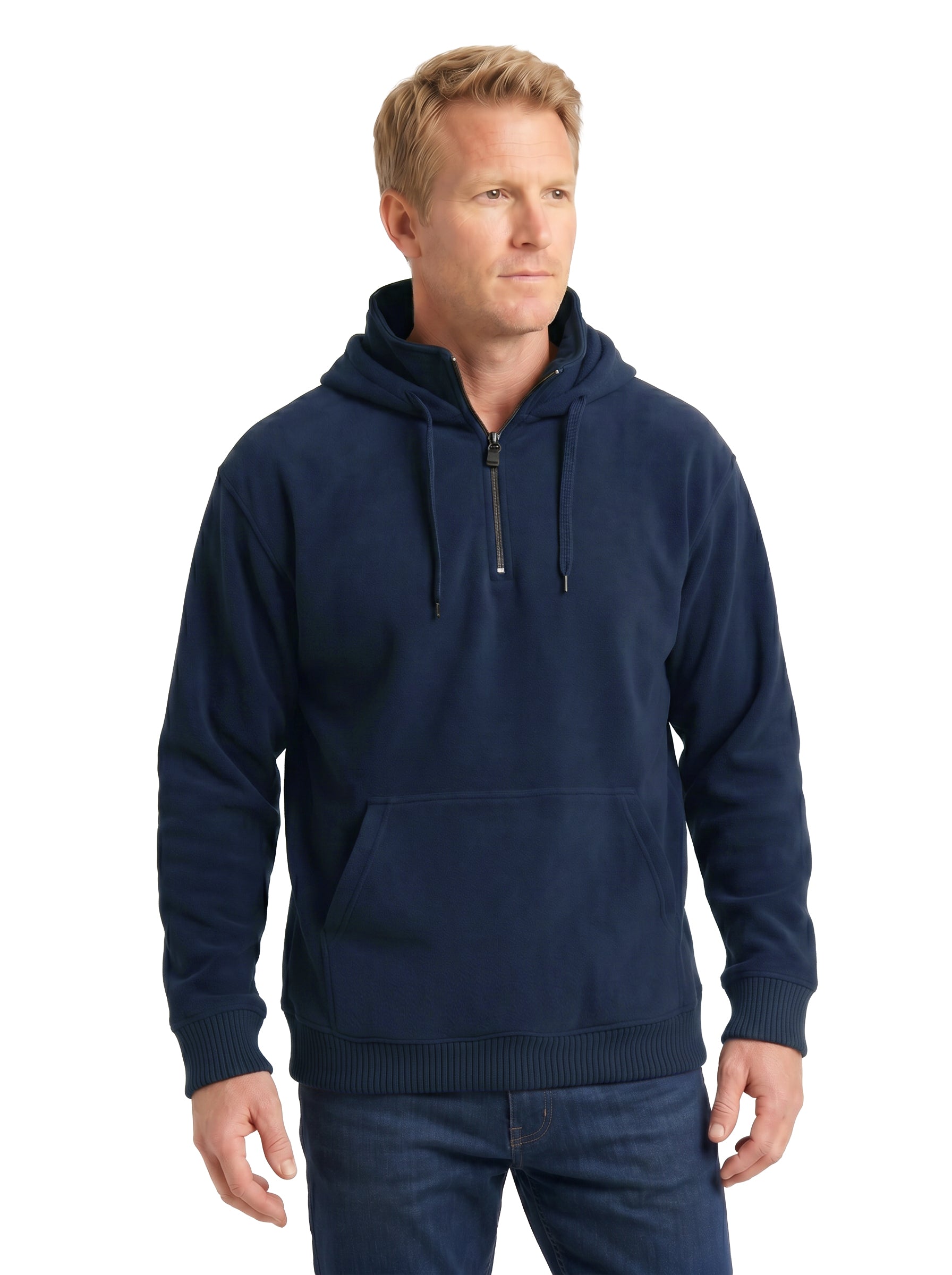 3722-CVC Unisex HEAVYWEIGHT Cotton Polyester Fleece Mock Neck ¼ Zip Pullover Hoodie