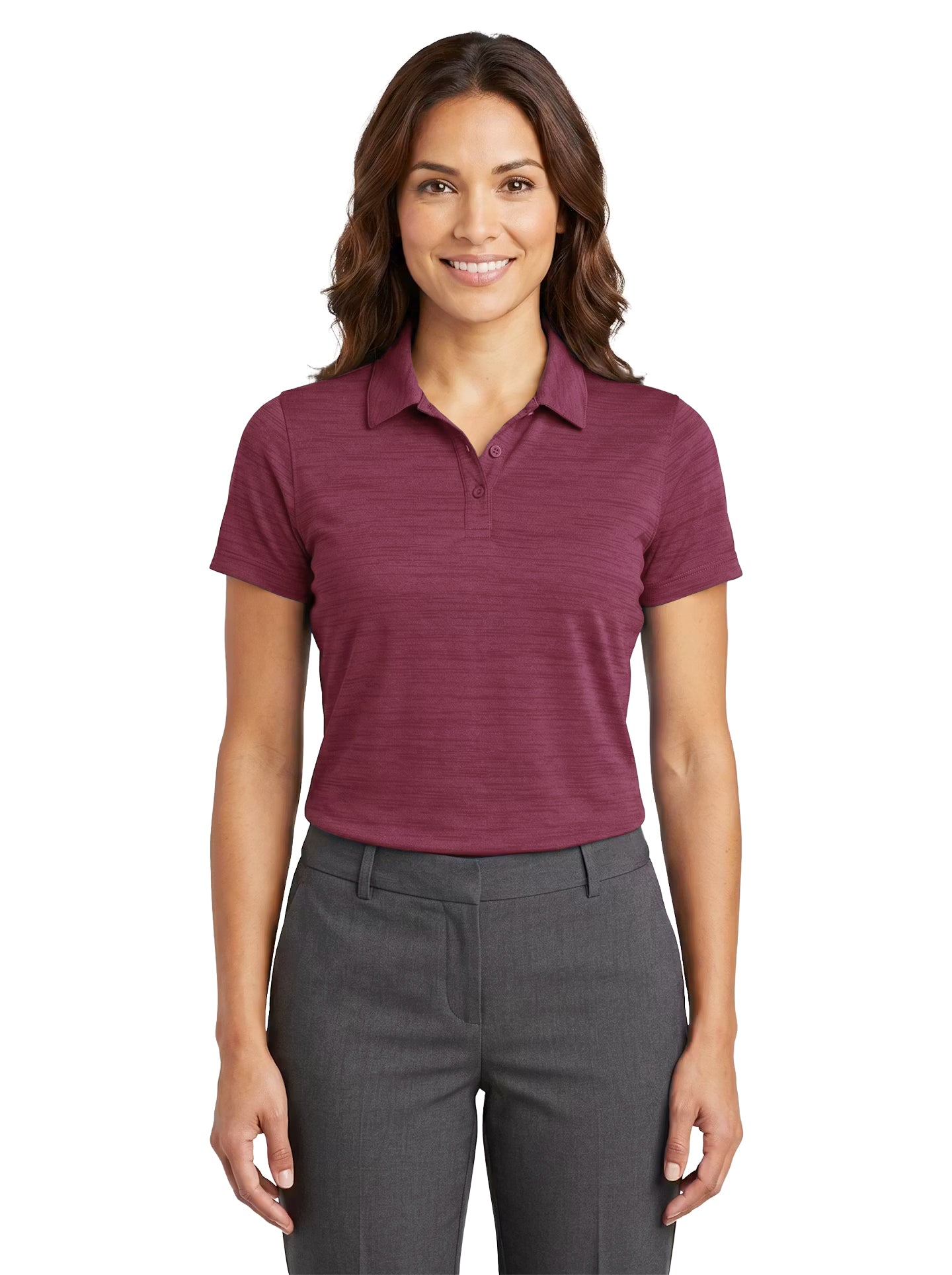 380-TSJ Women's Tiger Stripe Jersey Y-Placket Polo