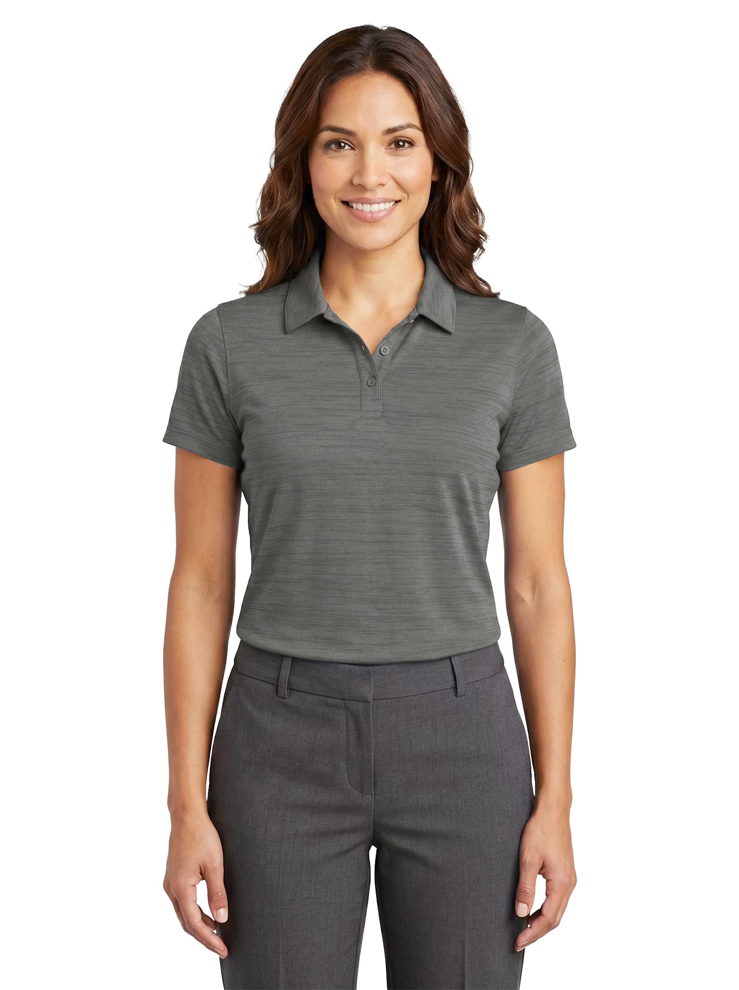 380-TSJ Women's Tiger Stripe Jersey Y-Placket Polo