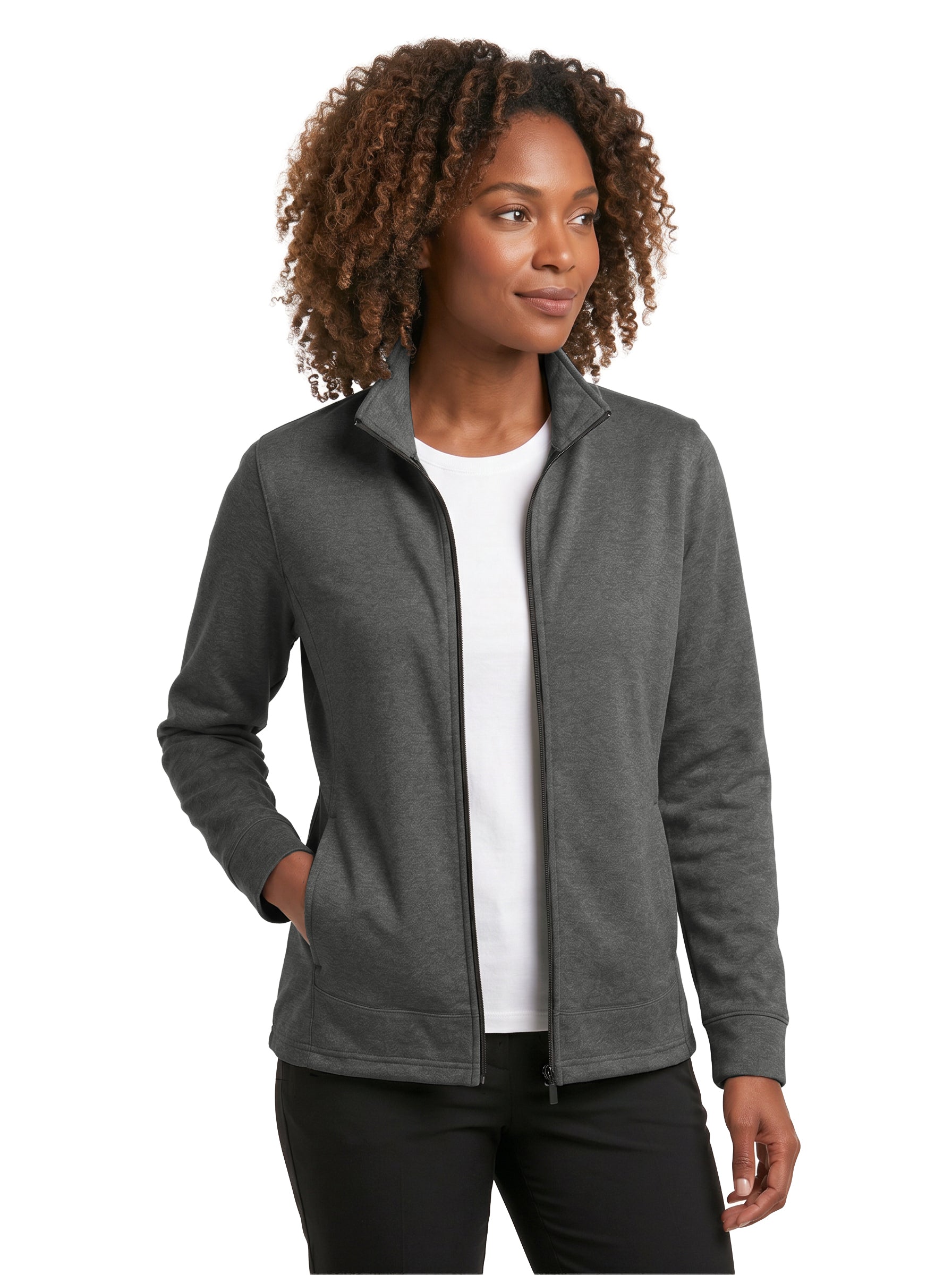 618-BDI Women's Bonded Interlock Full Zip Jacket