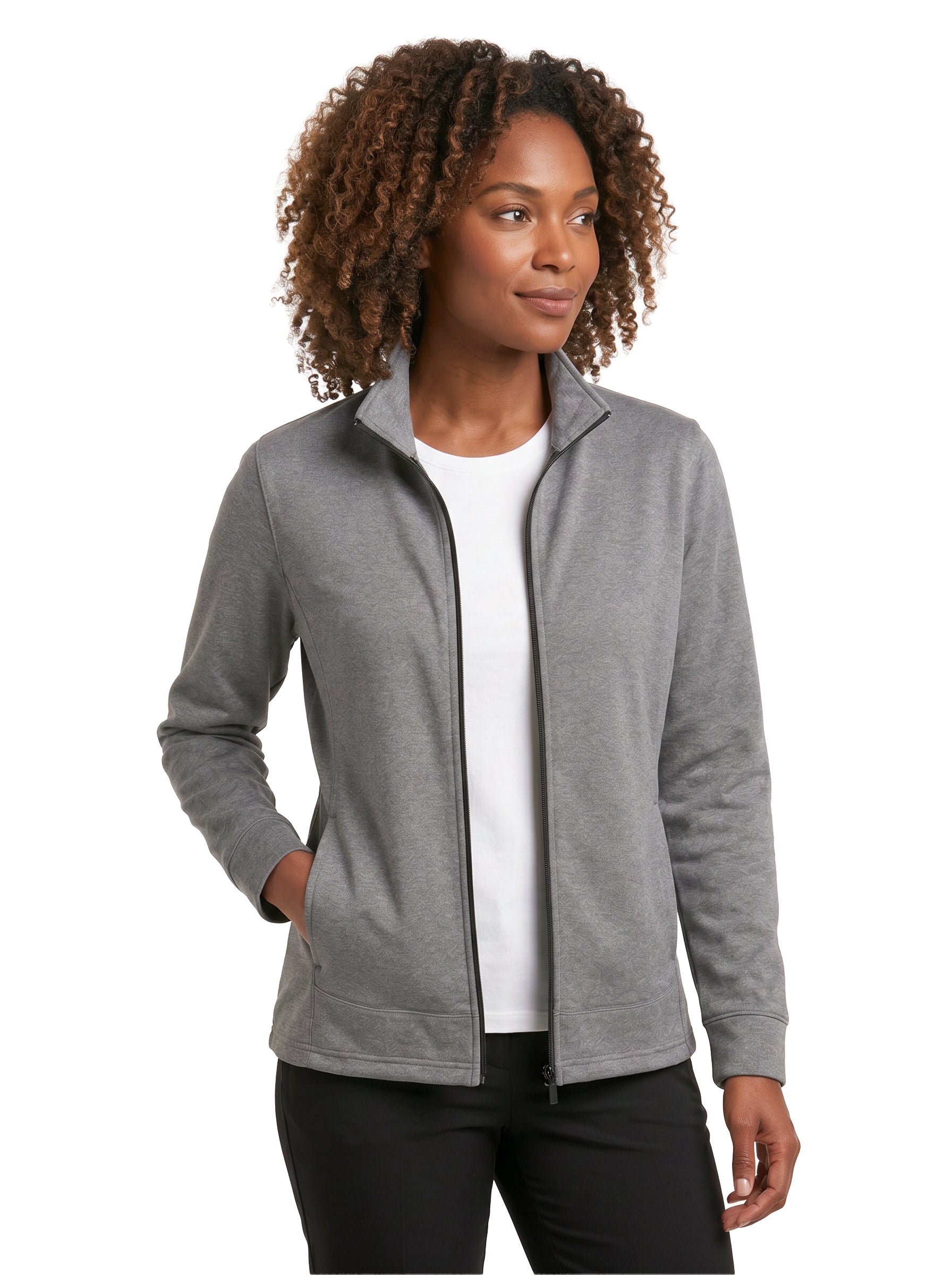 618-BDI Women's Bonded Interlock Full Zip Jacket