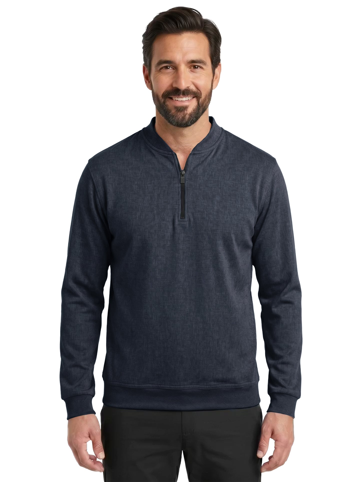9411-CBS Men's Chambray ¼ Zip Wind Shirt