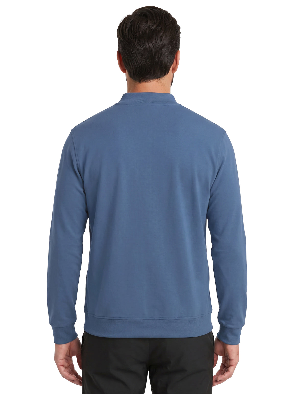 9411-CBS Men's Chambray ¼ Zip Wind Shirt