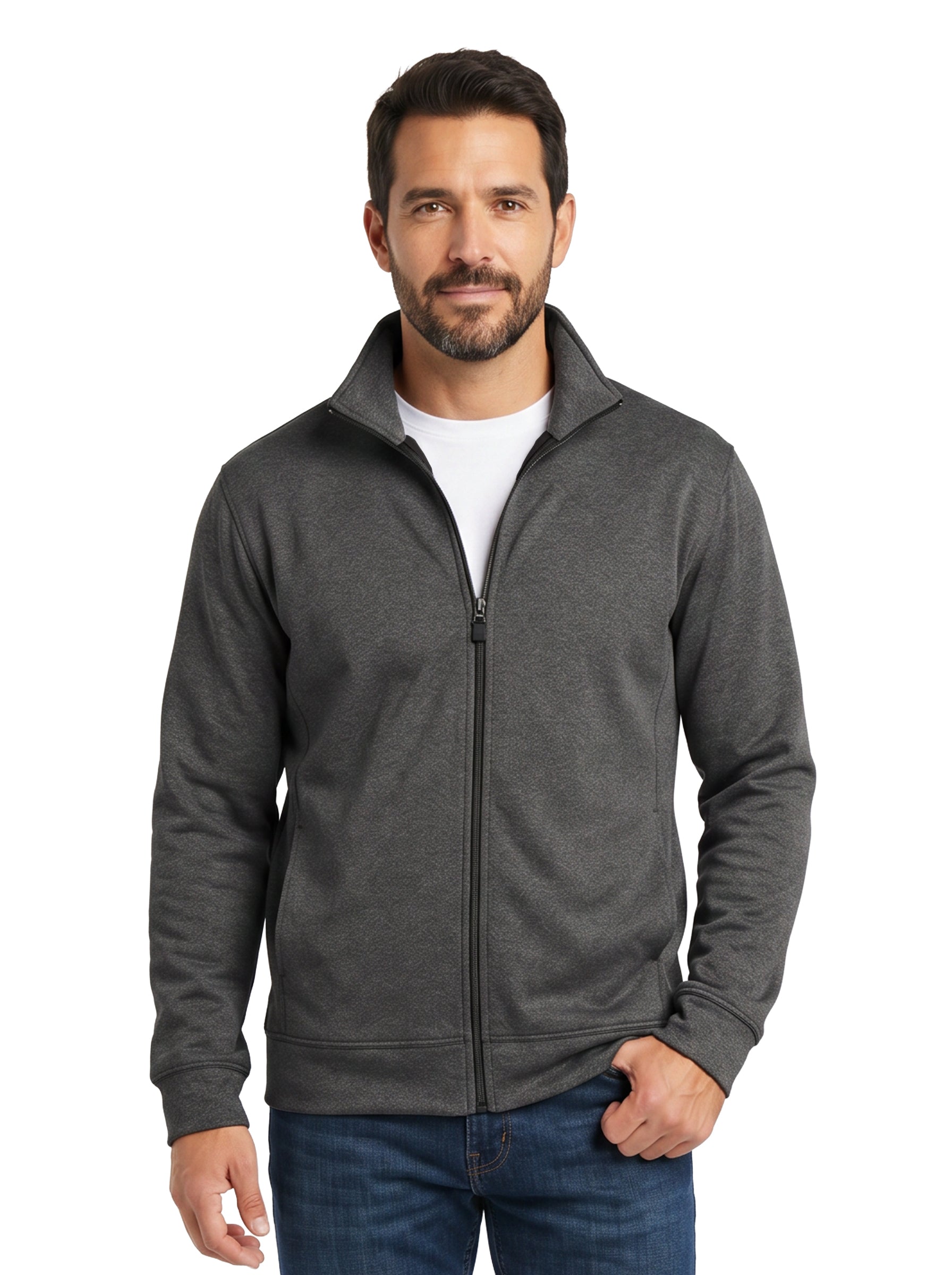 9518-BDI Men's Bonded Interlock Full Zip Jacket