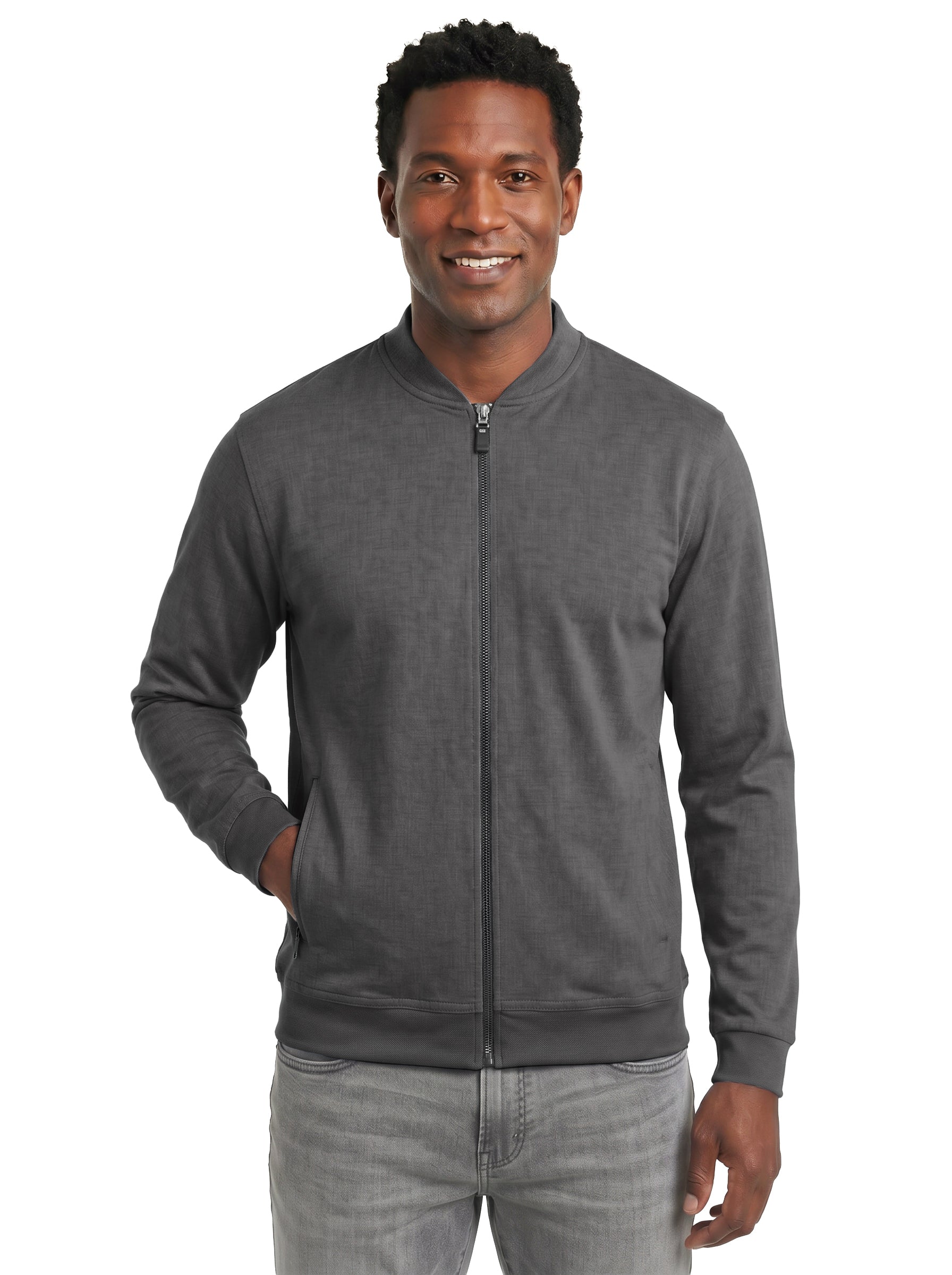 9611-CBS Men's Chambray Full zip Wind Jacket