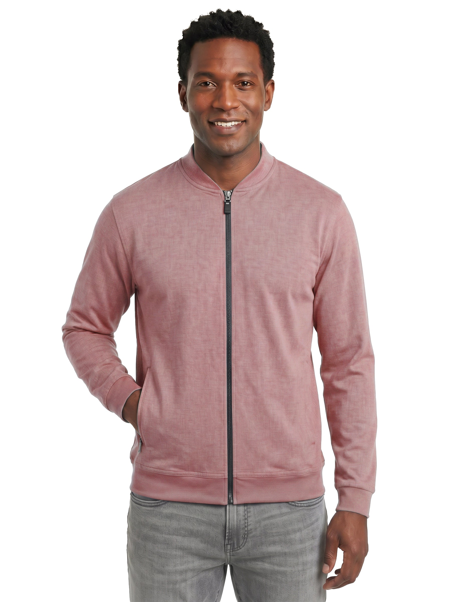 9611-CBS Men's Chambray Full zip Wind Jacket