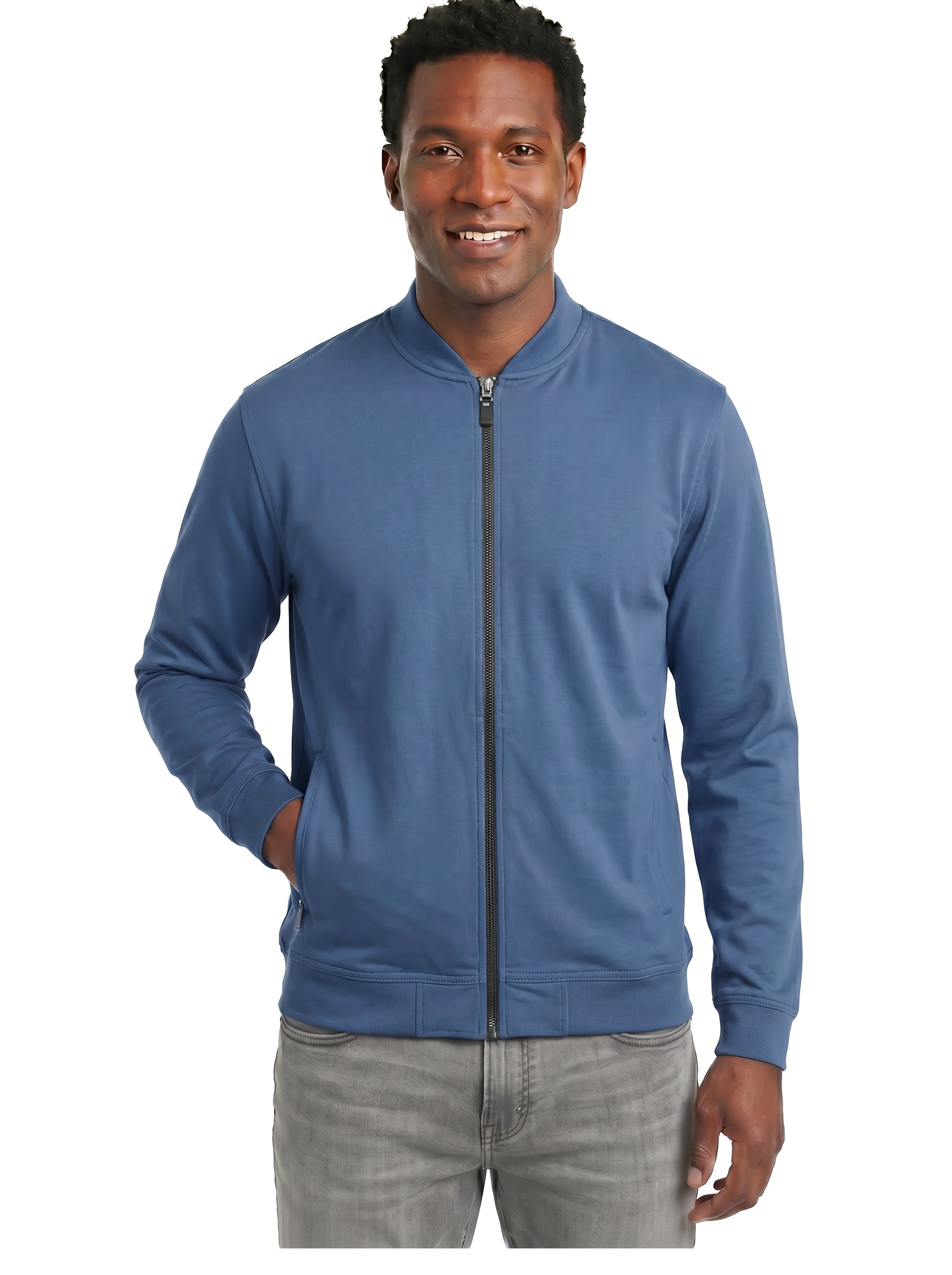9611-CBS Men's Chambray Full zip Wind Jacket