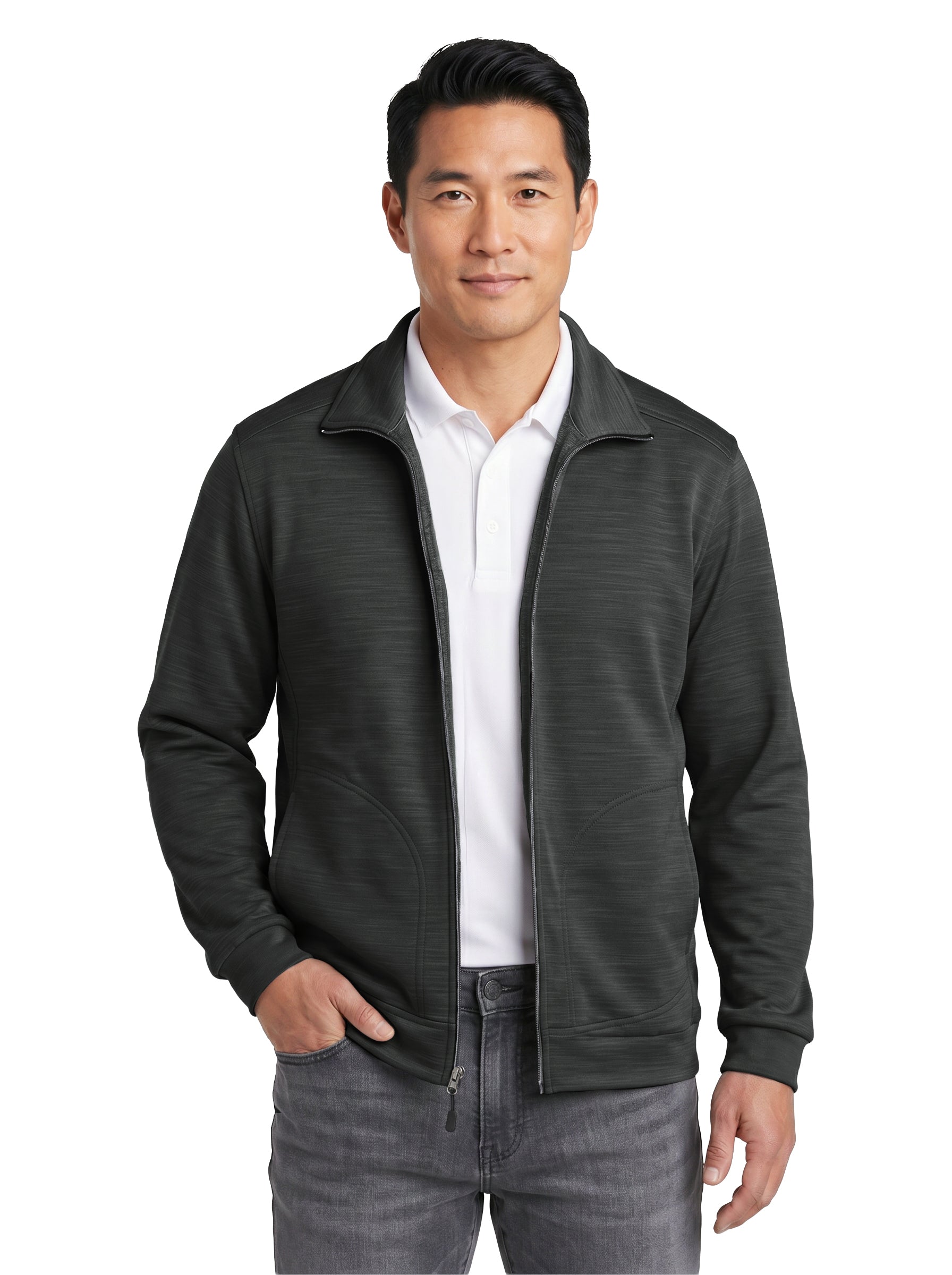 9645-TSF Men's Tiger Stripe Soft Shell Fleece Full Zip Jacket