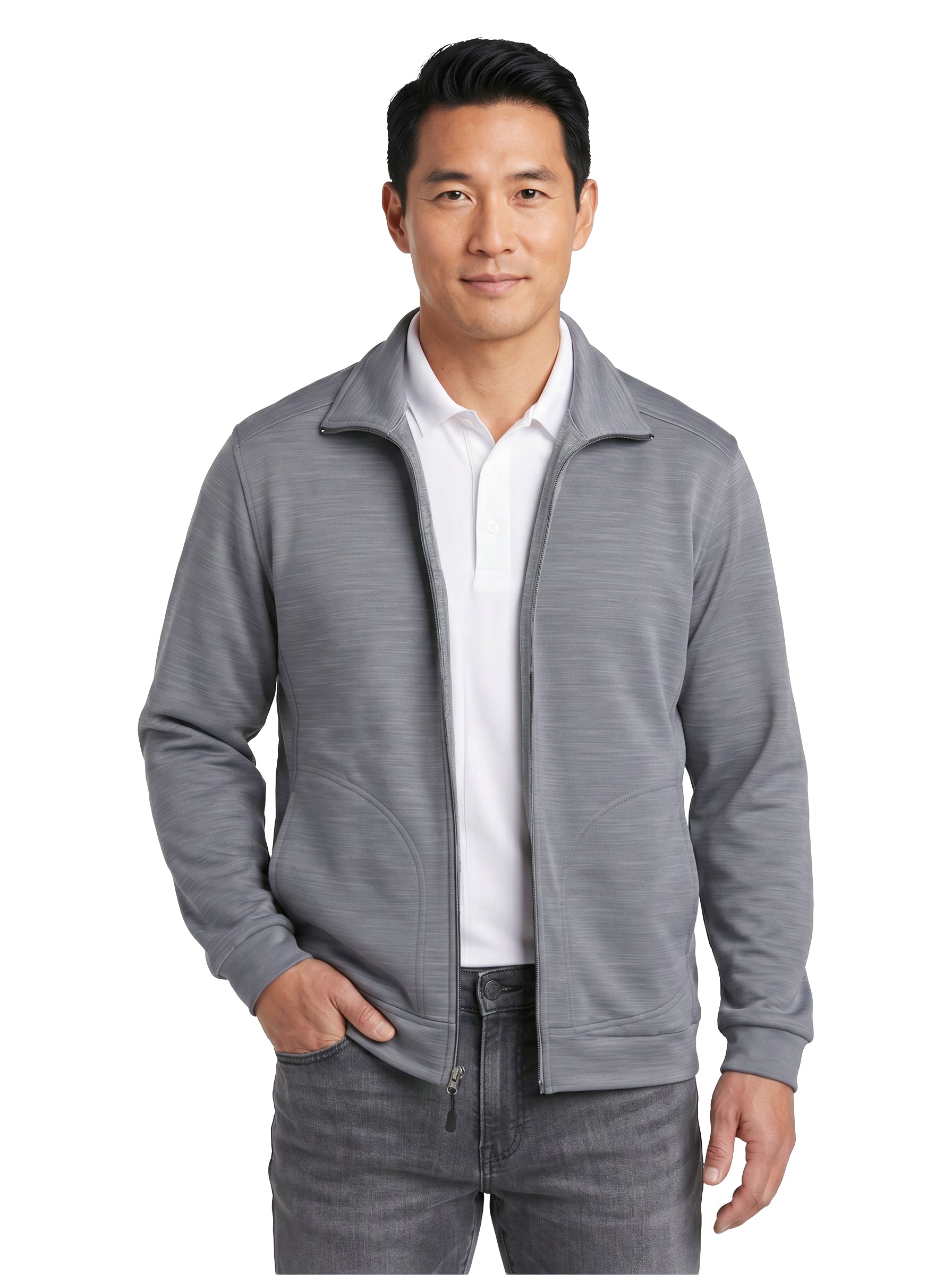 9645-TSF Men's Tiger Stripe Soft Shell Fleece Full Zip Jacket