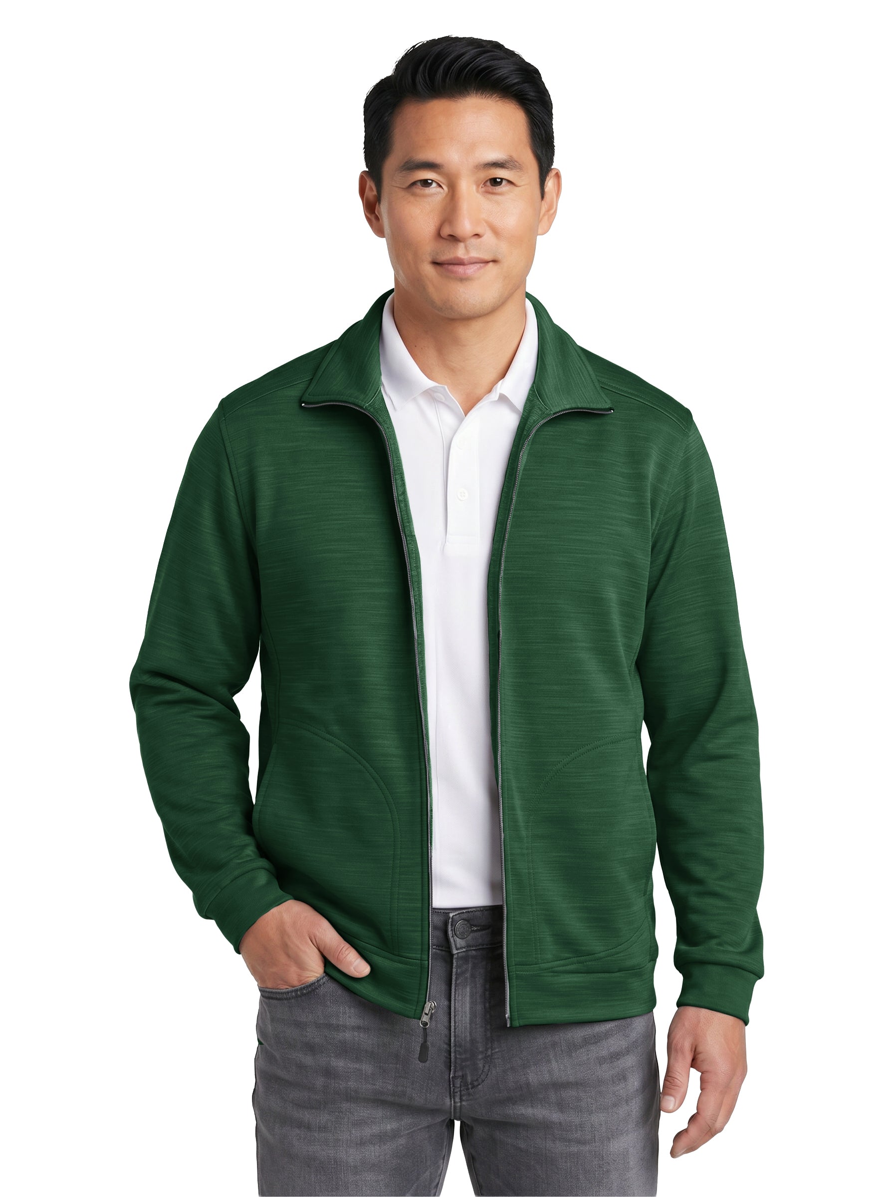 9645-TSF Men's Tiger Stripe Soft Shell Fleece Full Zip Jacket