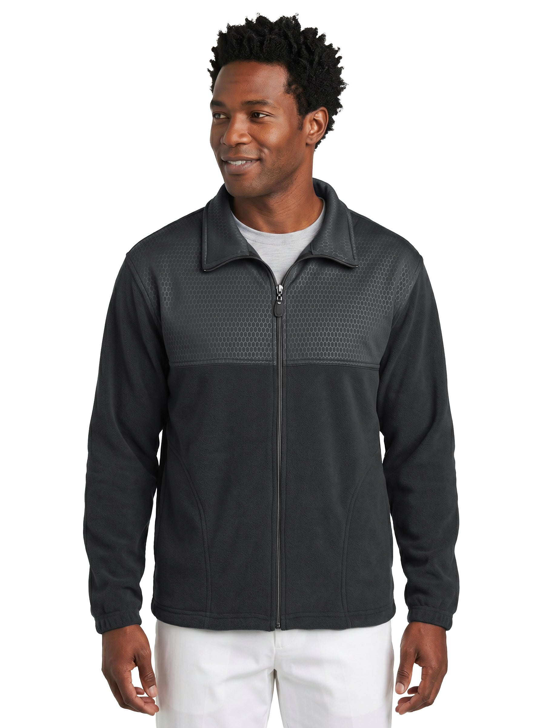 9682-SSE Men's Soft Shell Embossed Full Zip Jacket