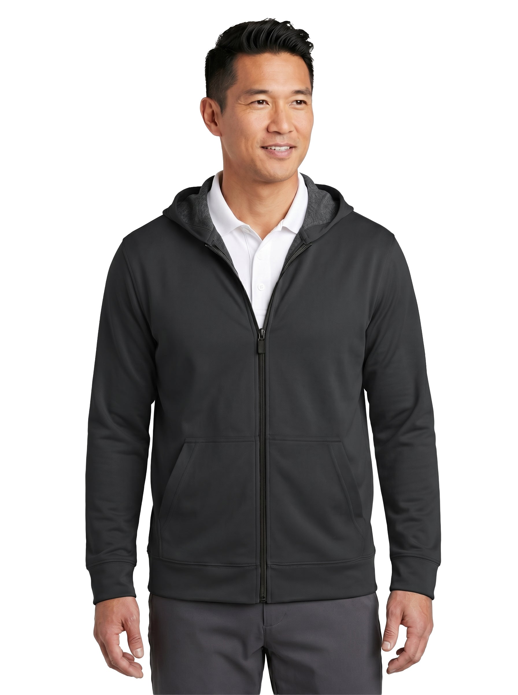9737-BDI Unisex Bonded Interlock Full Zip Hooded Jacket