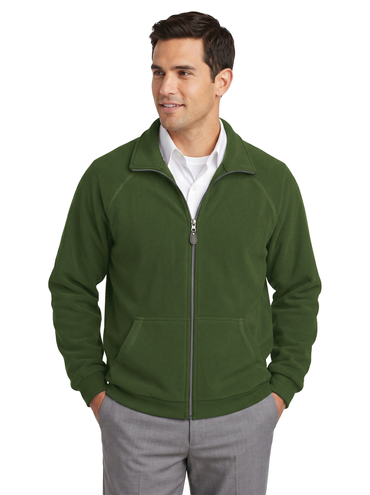 9743D-CBF Men's Corduroy Bonded Fleece Full Zip Jacket