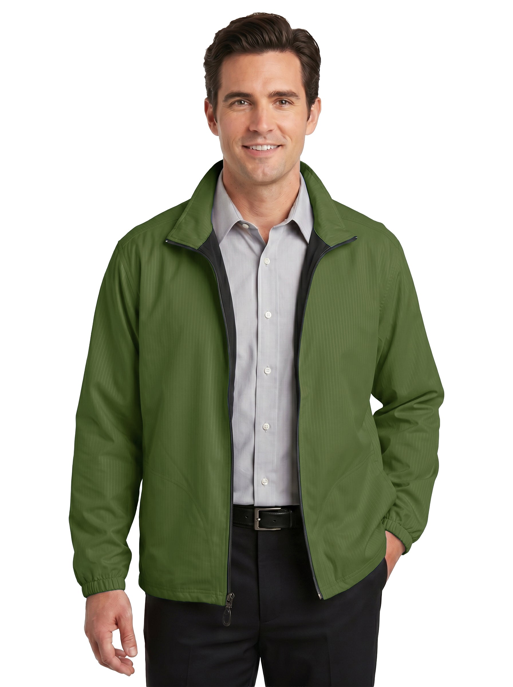 9781-BDJ Men's Bonded Jersey Full Zip Wind Jacket