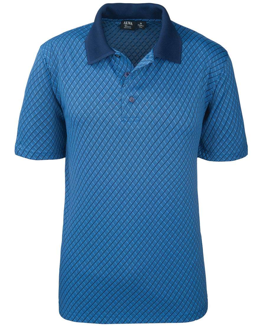 Made in USA Men's Polo Diamond Jacquard