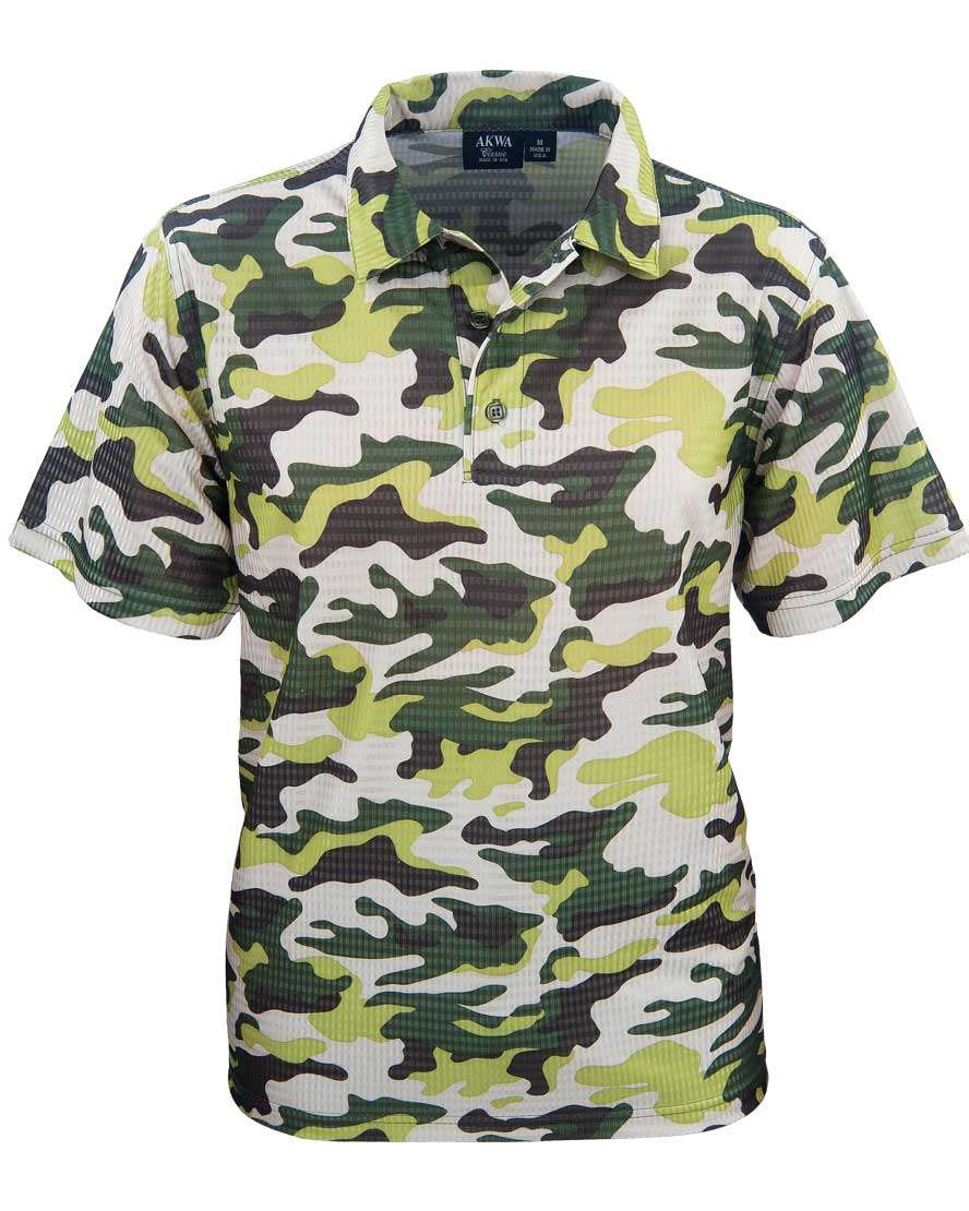 Made in USA Men's Camouflage Print Polo