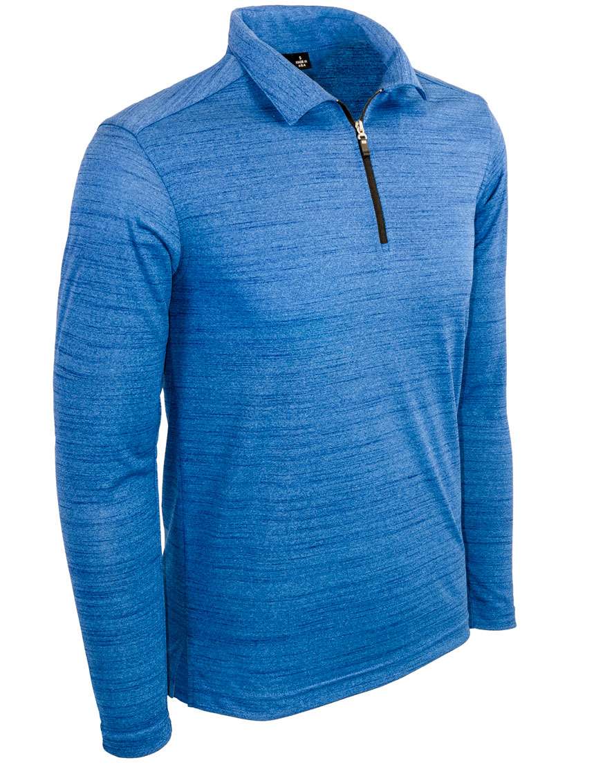 Made in USA Men's Long Sleeve Quarter Zip Polo