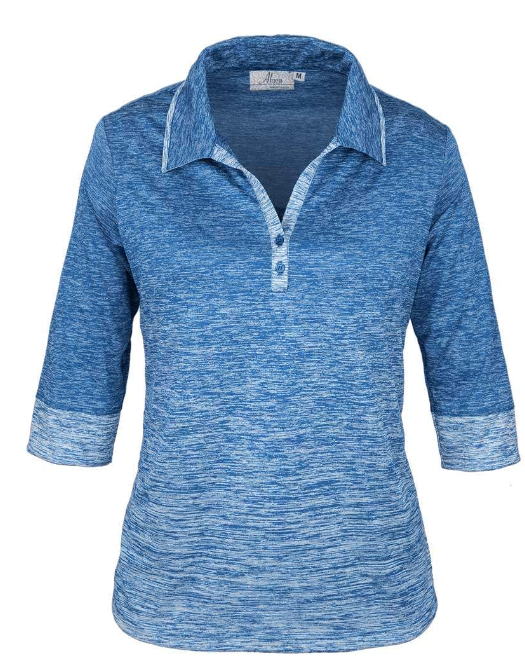 Made in USA Women Polo Shirt 381-OBJ Ladies' 3/4 Sleeve Top Made in USA Women Polo Shirt 381-OBJ Ladies' 3/4 Sleeve Top