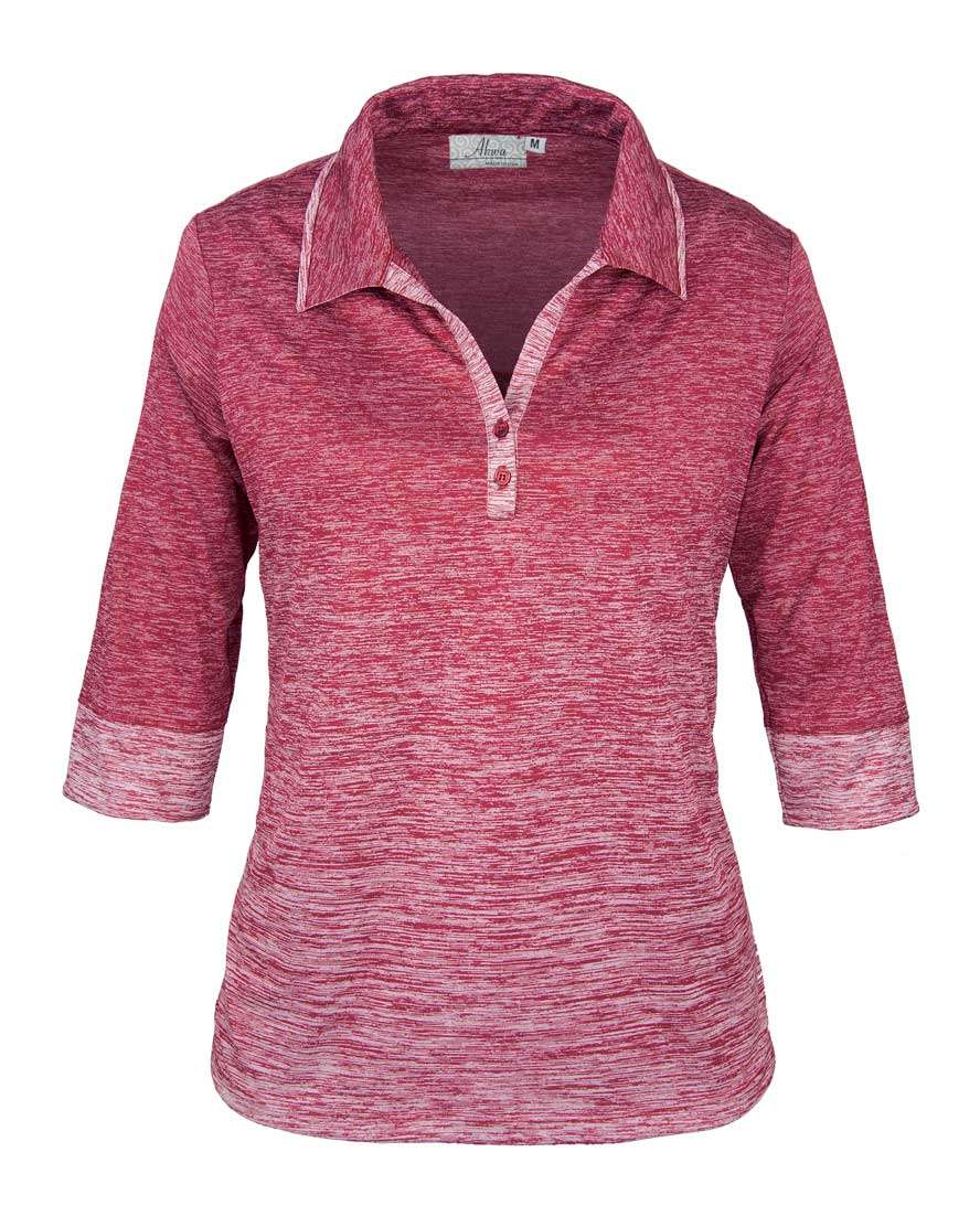 women's polo shirts 3 4 sleeve