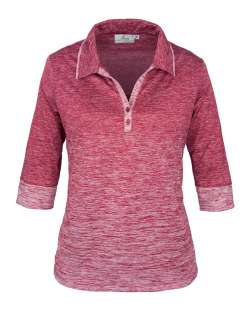 Made in USA Women Polo Shirt 381-OBJ Ladies' 3/4 Sleeve Top