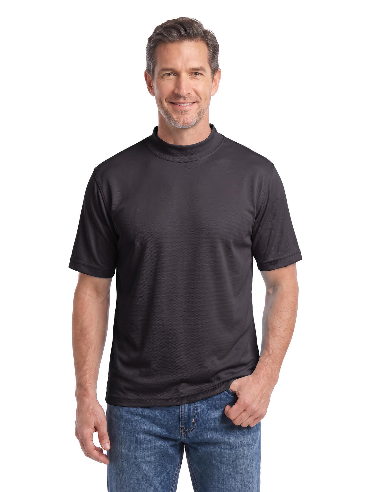 1007-PTM Men's Mock Neck Tee