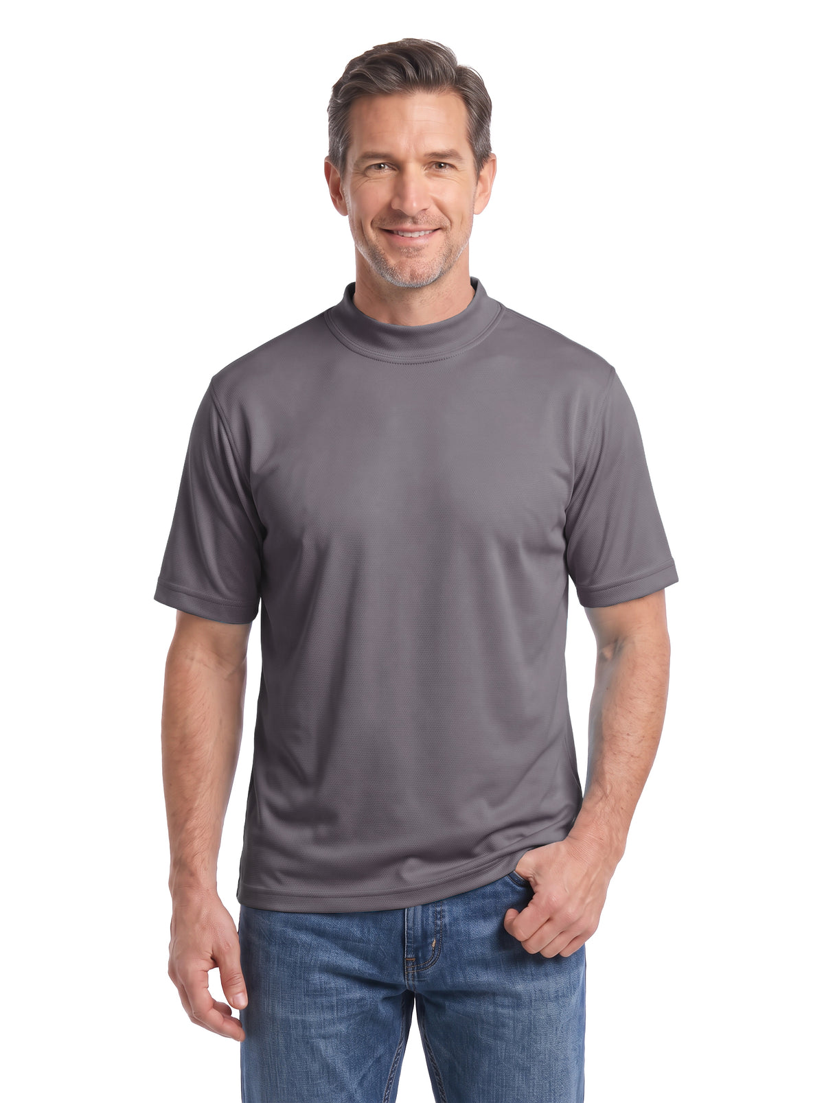 1007-PTM Men's Mock Neck Tee