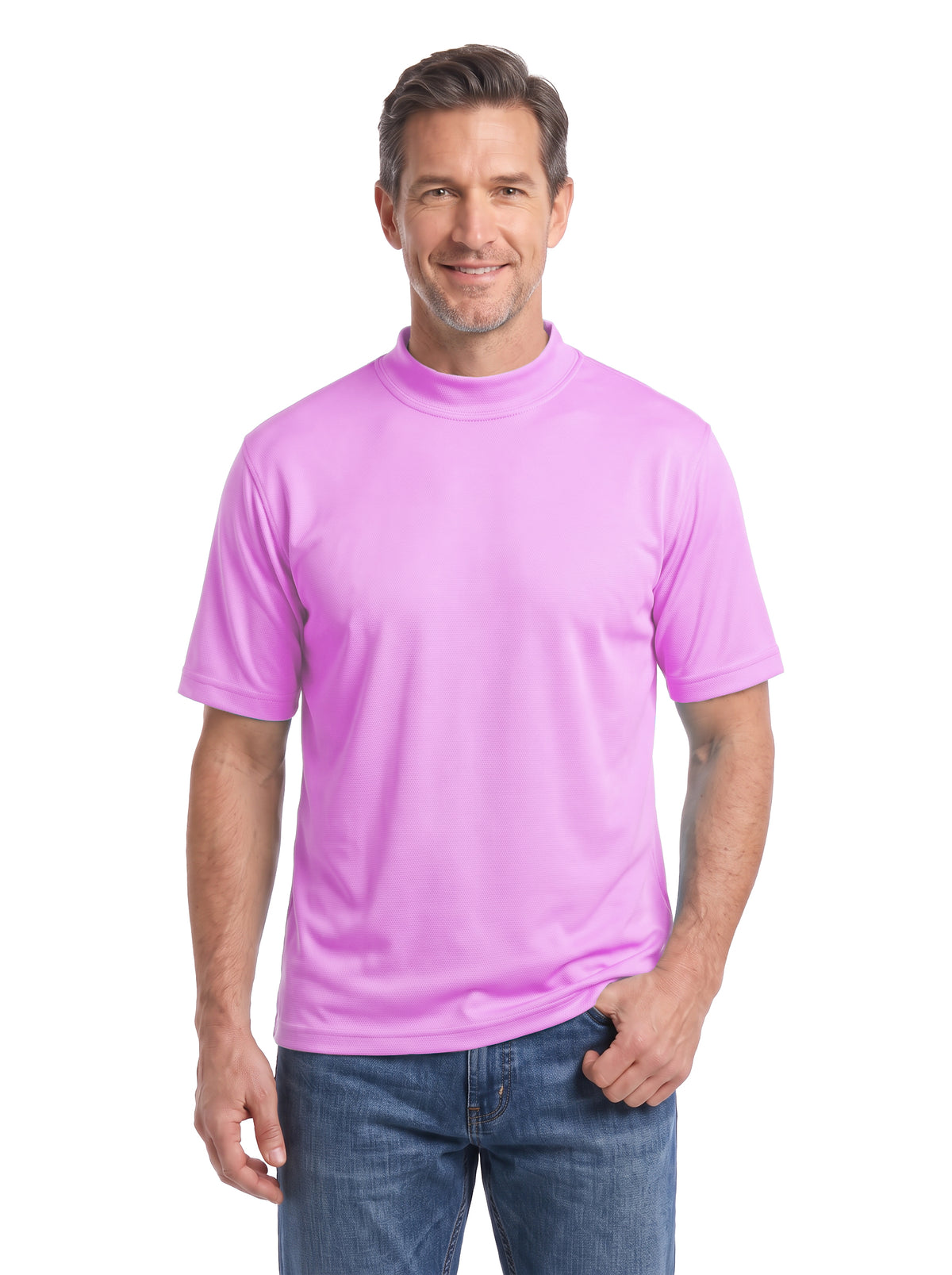 1007-PTM Men's Mock Neck Tee