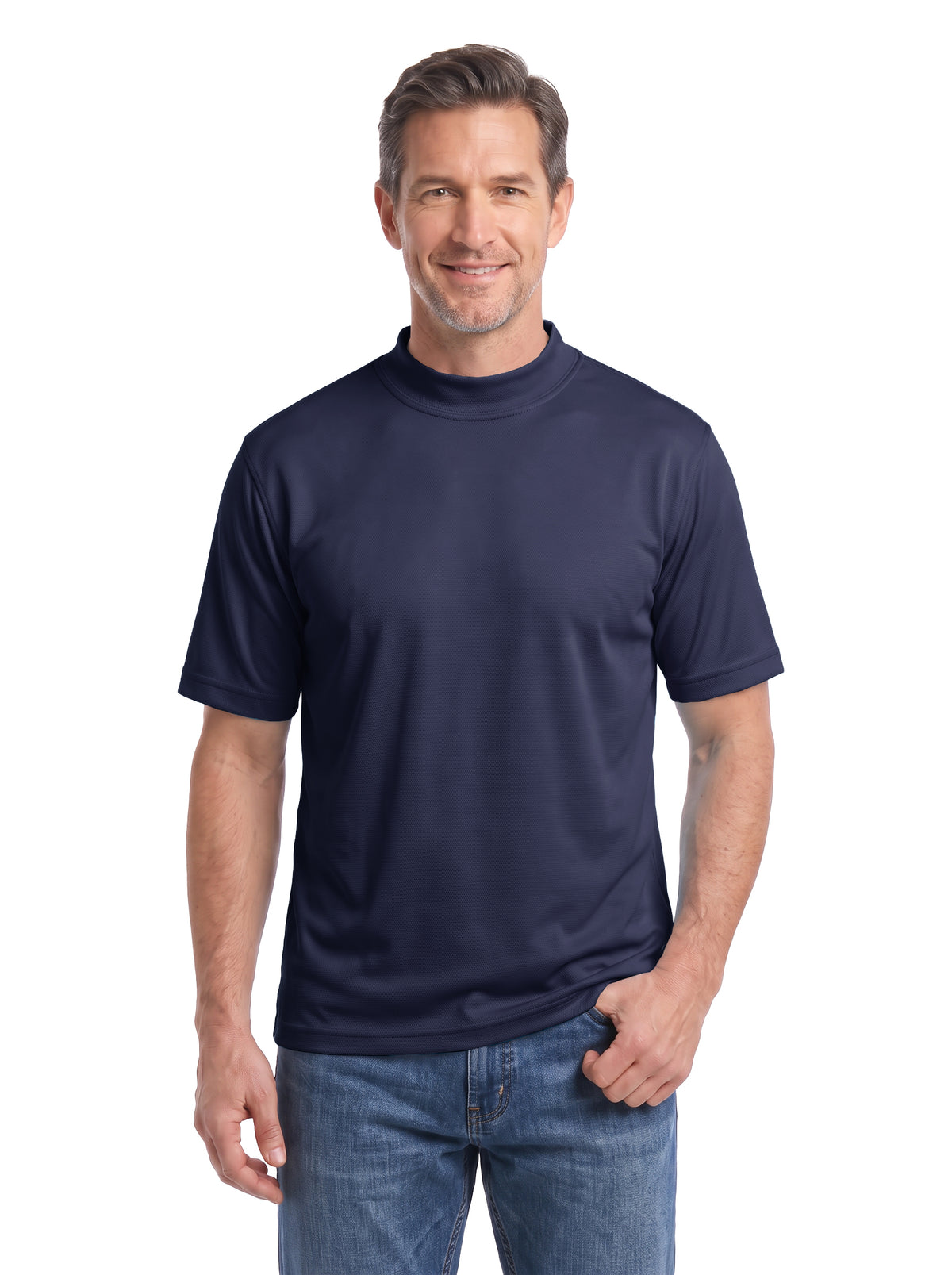 1007-PTM Men's Mock Neck Tee