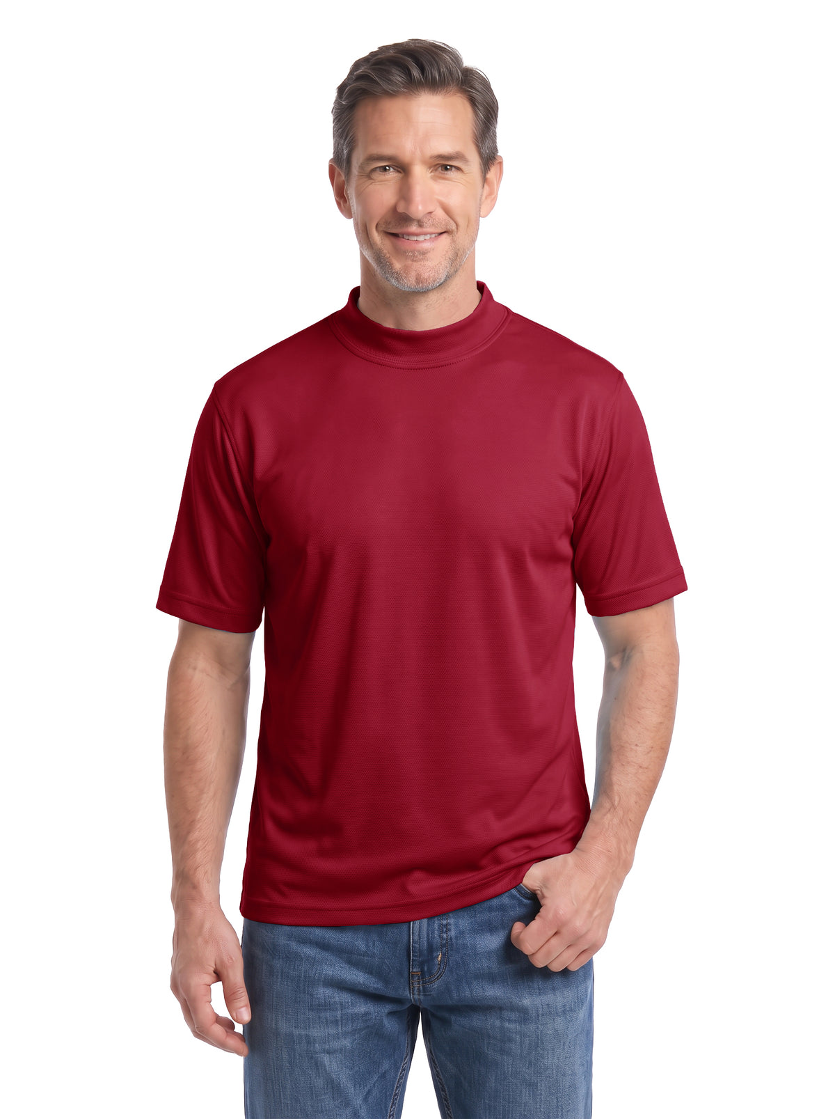 1007-PTM Men's Mock Neck Tee