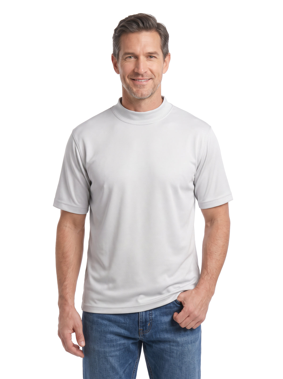 1007-PTM Men's Mock Neck Tee
