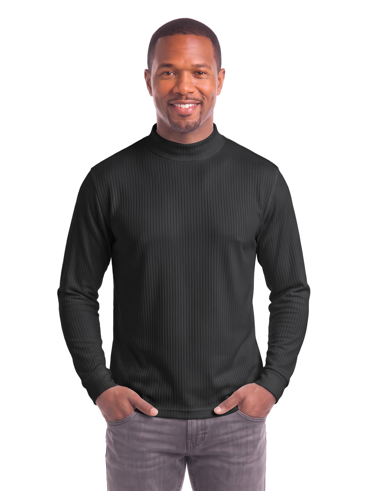 1027-DNP Men's Long Sleeve Mock Neck Tee