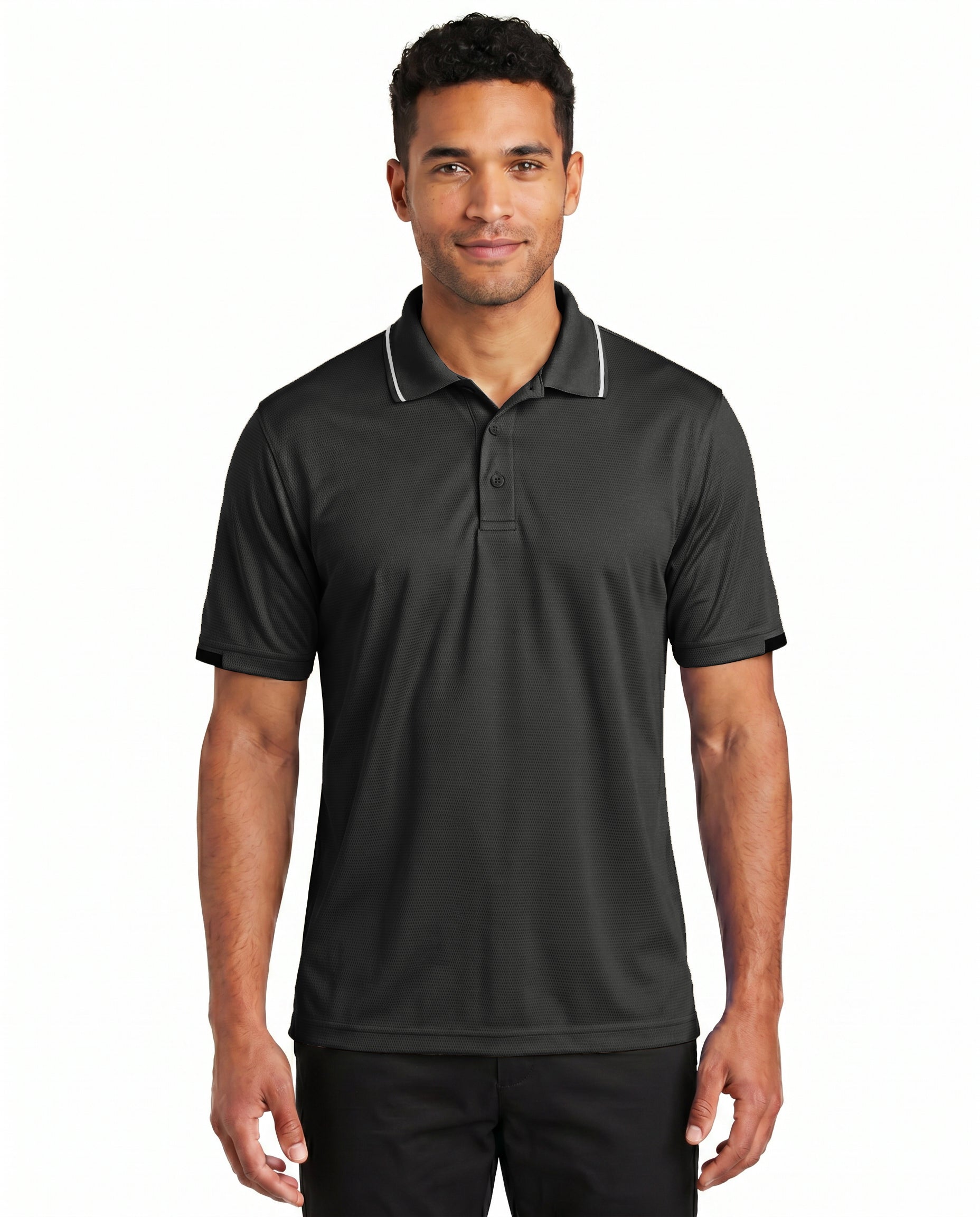 1353-BCM Men's Bamboo Charcoal Mesh Polo
