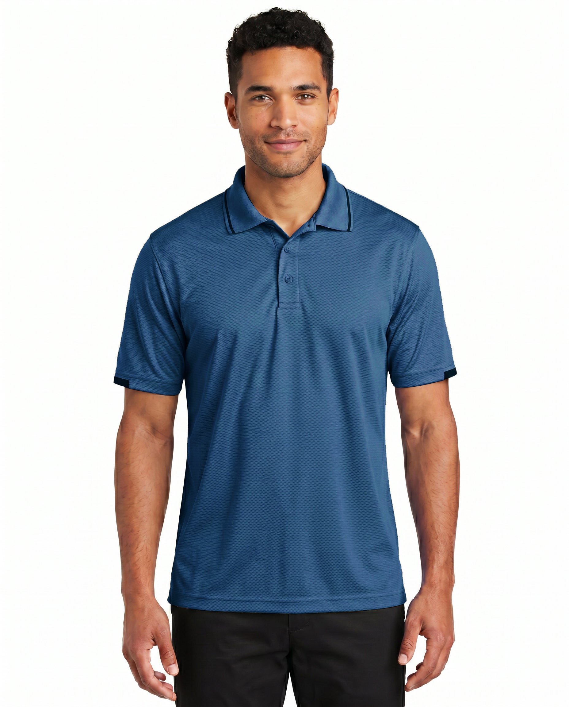 1353-BCM Men's Bamboo Charcoal Mesh Polo