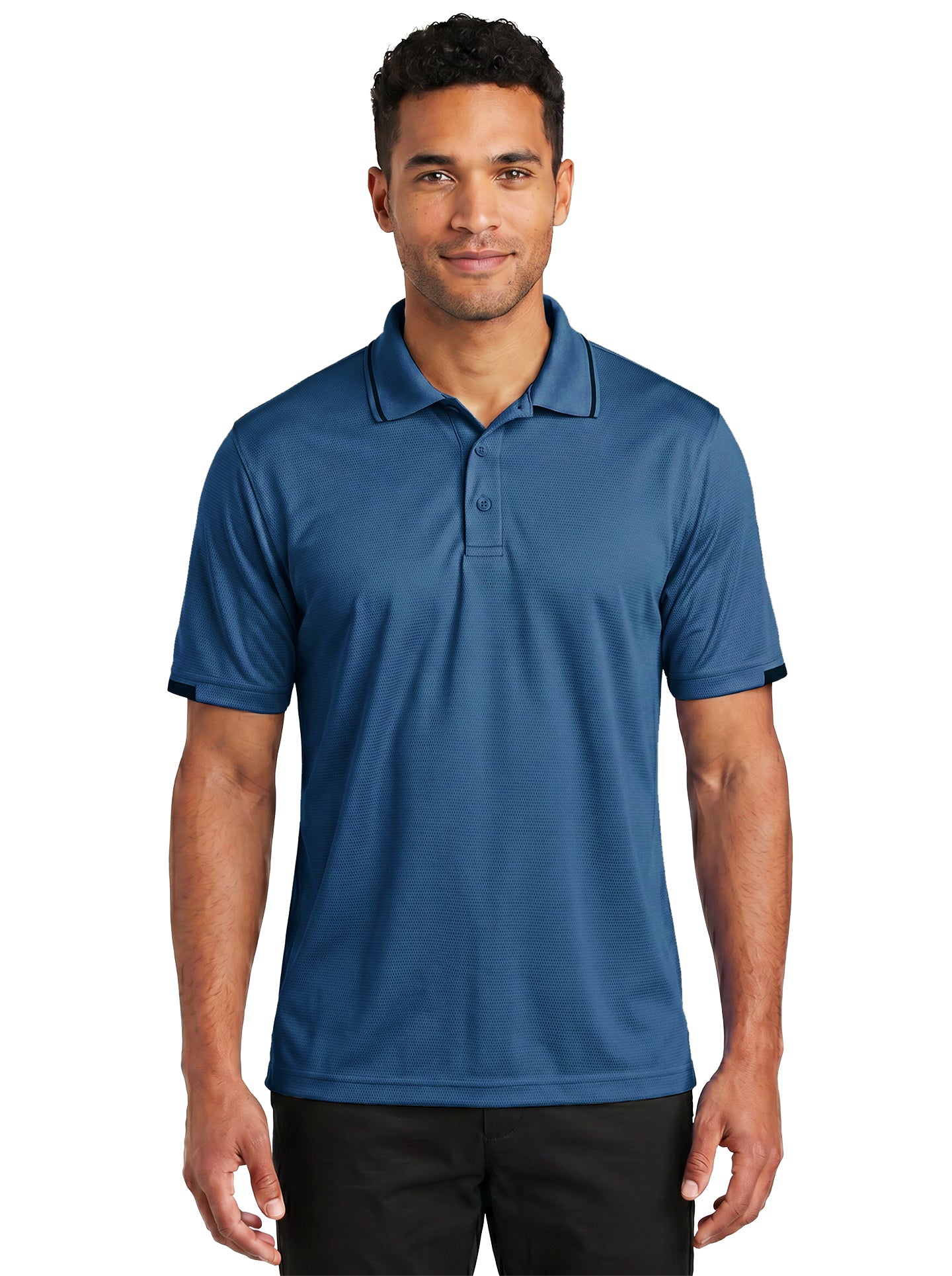 1353-BCM Men's Bamboo Charcoal Mesh Polo