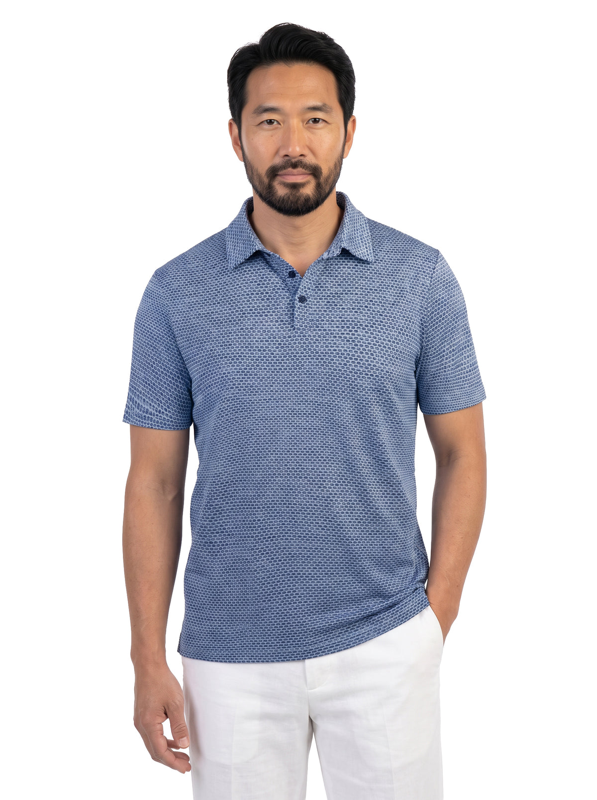 1361-WJK Men's Waffle Jacquard Polo