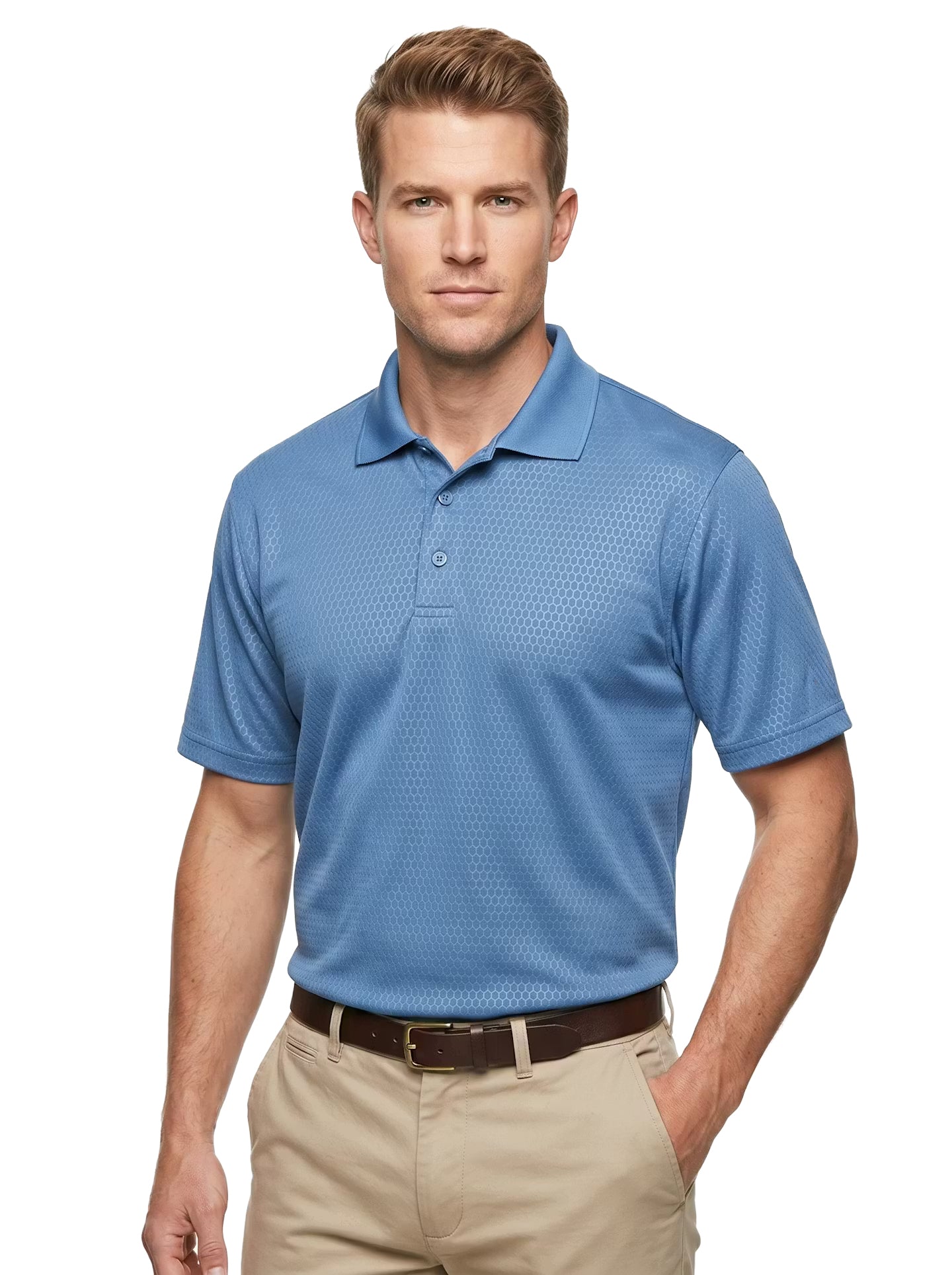 1365-EMB Men's' Embossed Honeycomb Pique Polo